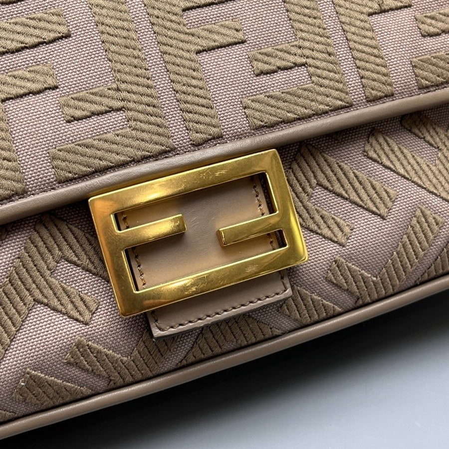 Fendi - Baguette - Cloth - Beige - (Small)