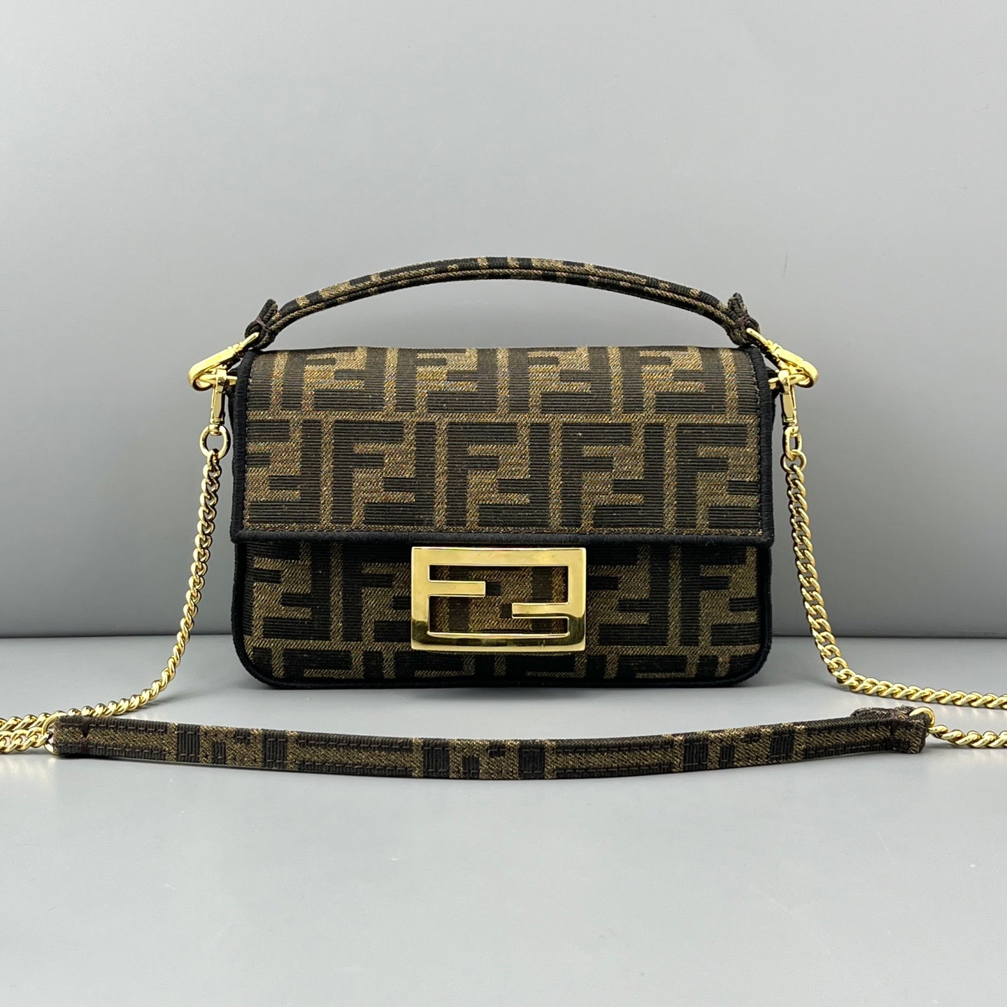 Fendi - Baguette Mini - Cloth - Brown - (mini)
