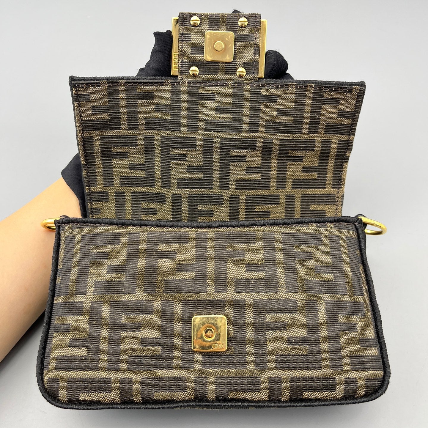 Fendi - Baguette Mini - Cloth - Brown - (mini)