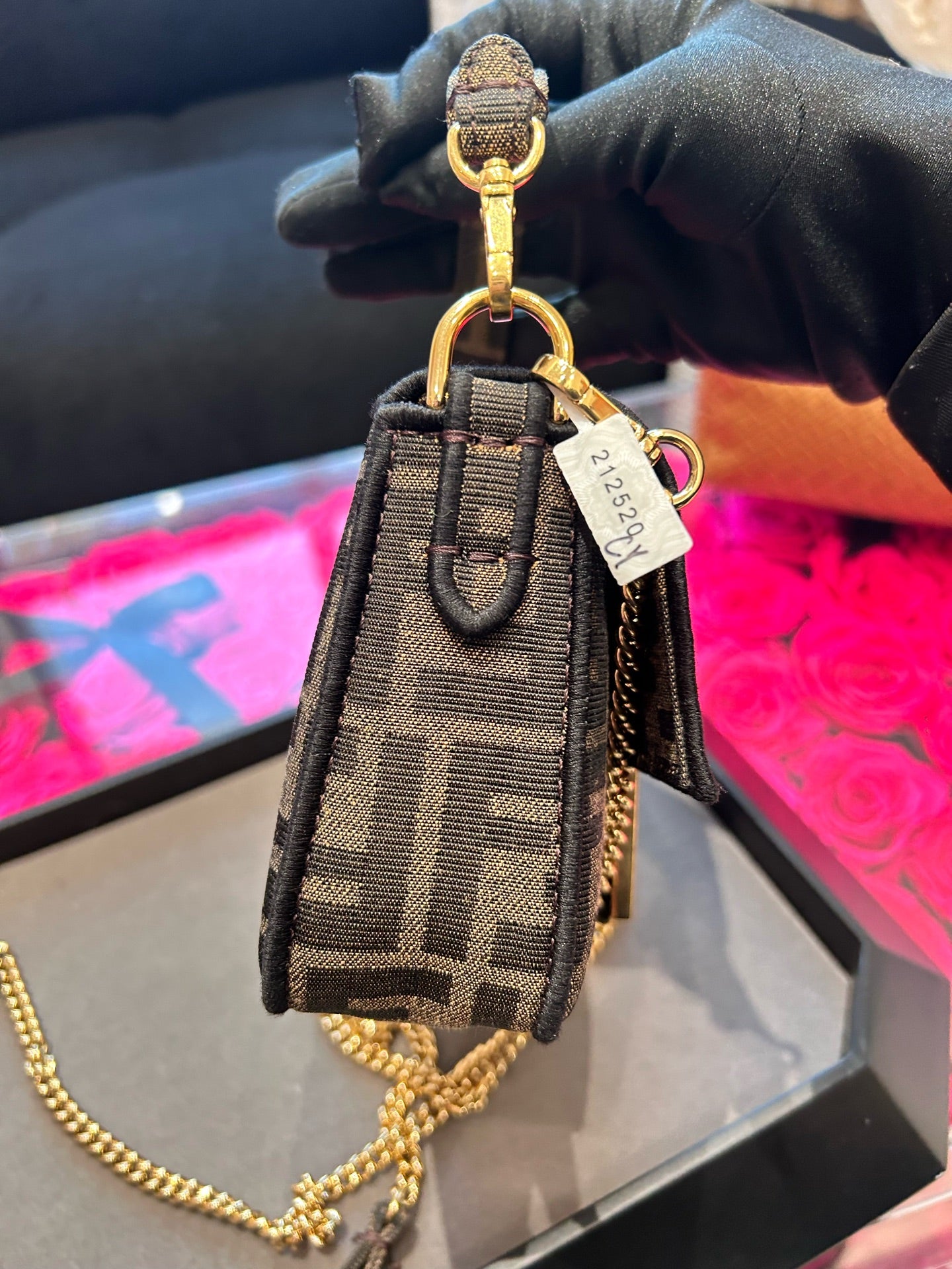 Fendi - Baguette Mini - Zucca canvas with leather trim - Brown - (mini)
