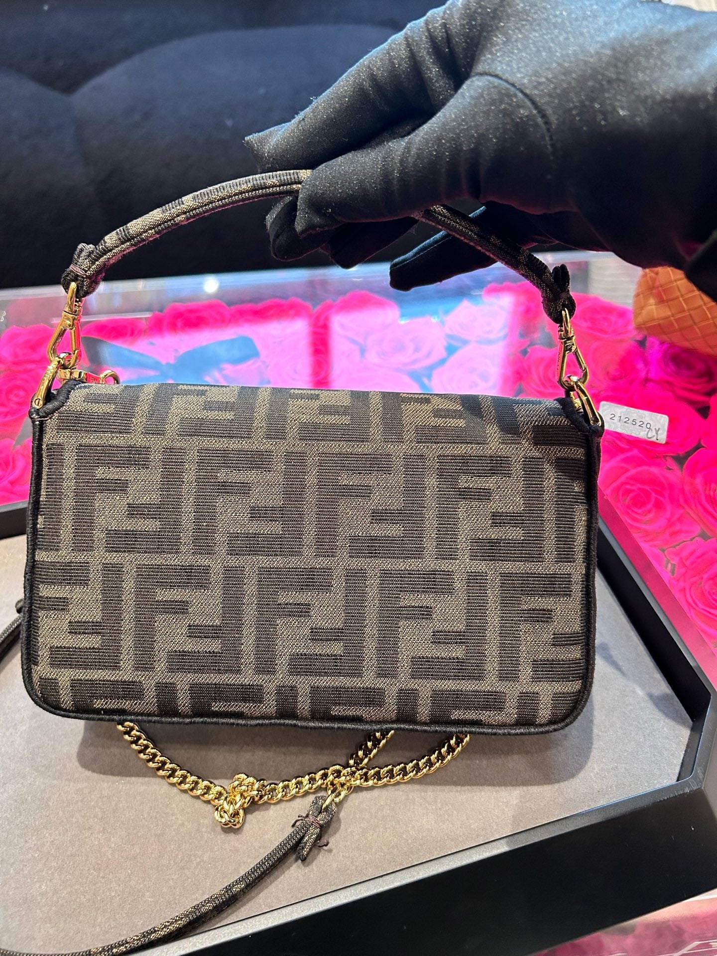 Fendi - Baguette Mini - Zucca canvas with leather trim - Brown - (mini)