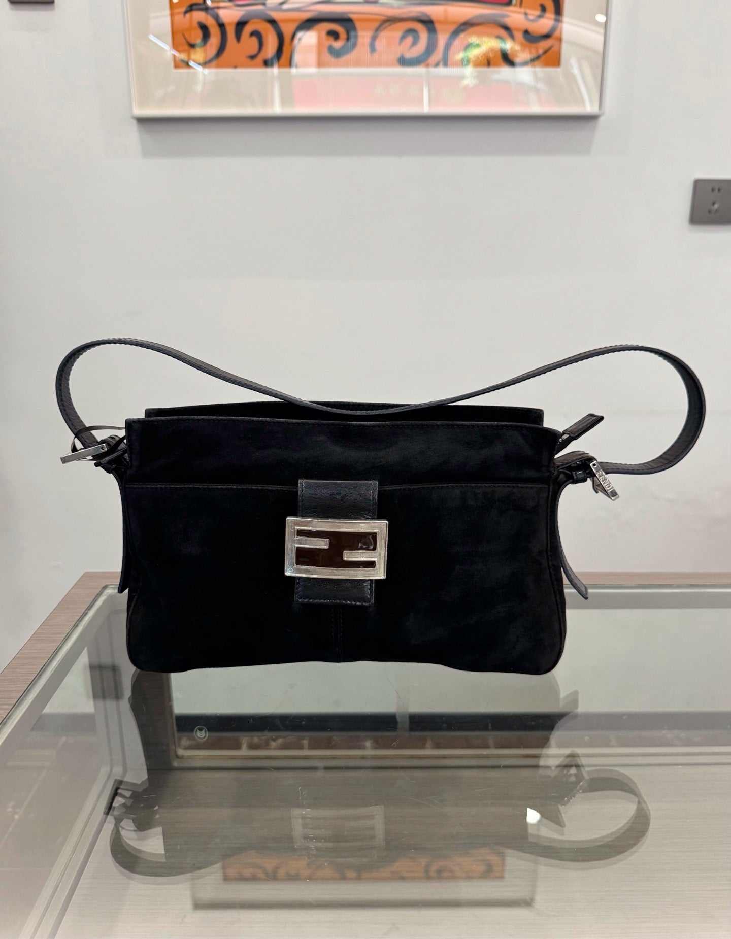 Fendi - Baguette - Suede - Black - (medium)