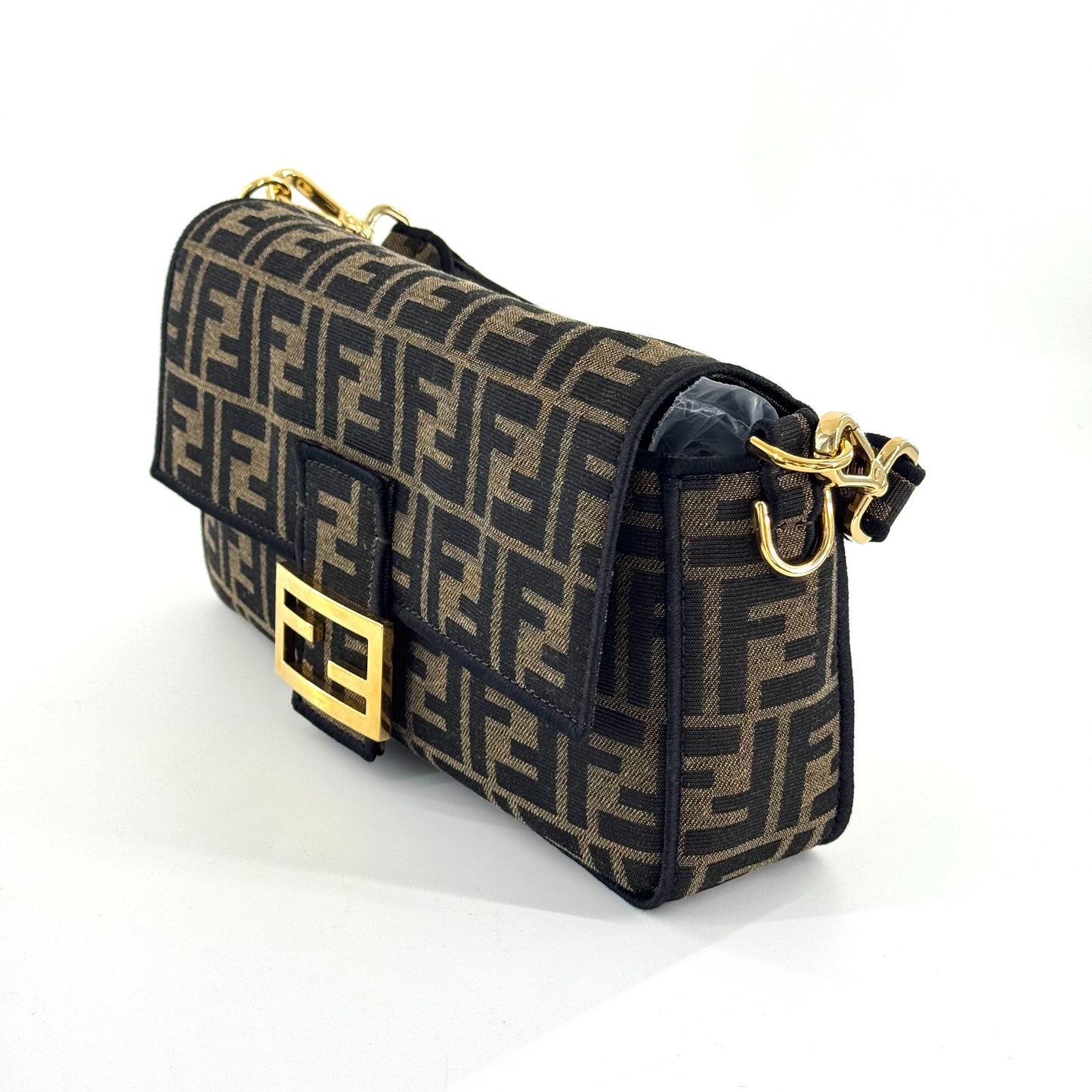 Fendi - Baguette - Zucca canvas with leather trim - Brown and Black with Gold-Tone Hardware - (Medium)