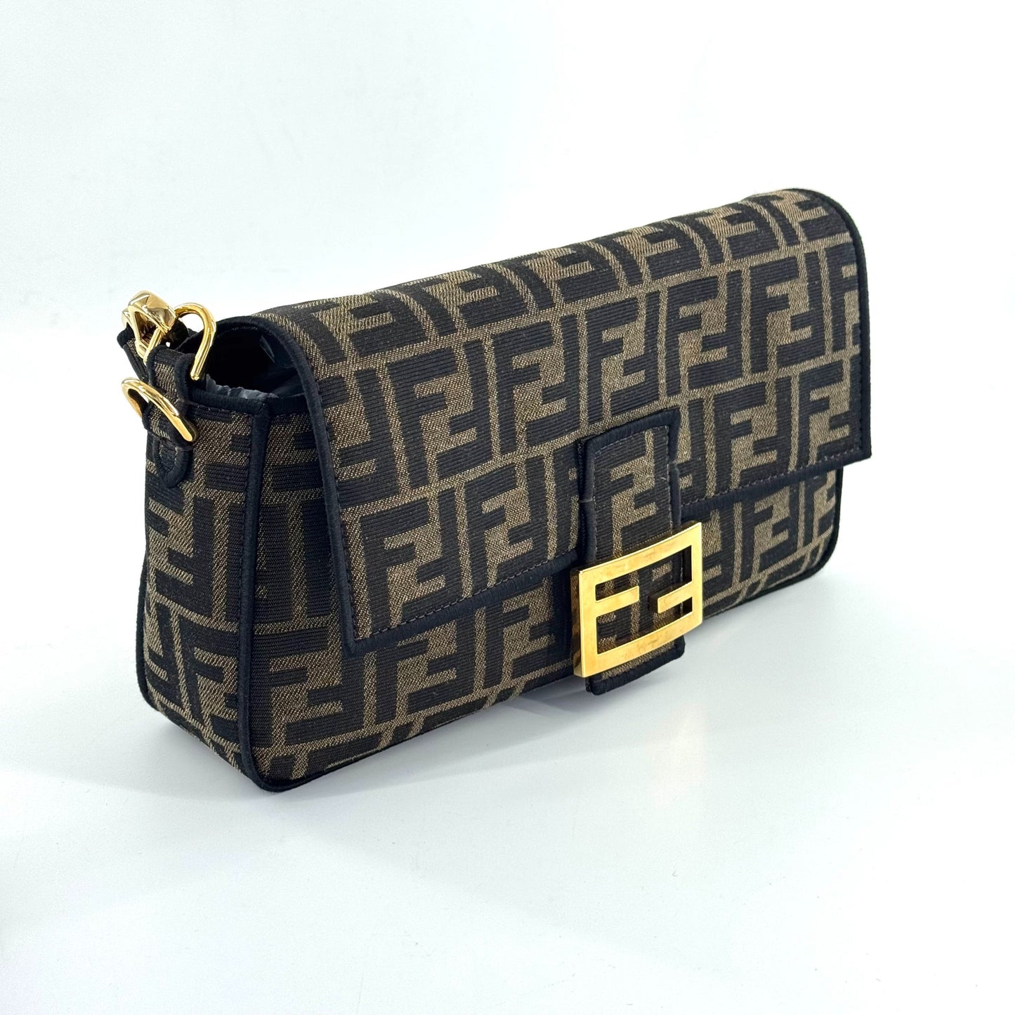 Fendi - Baguette - Zucca canvas with leather trim - Brown and Black with Gold-Tone Hardware - (Medium)