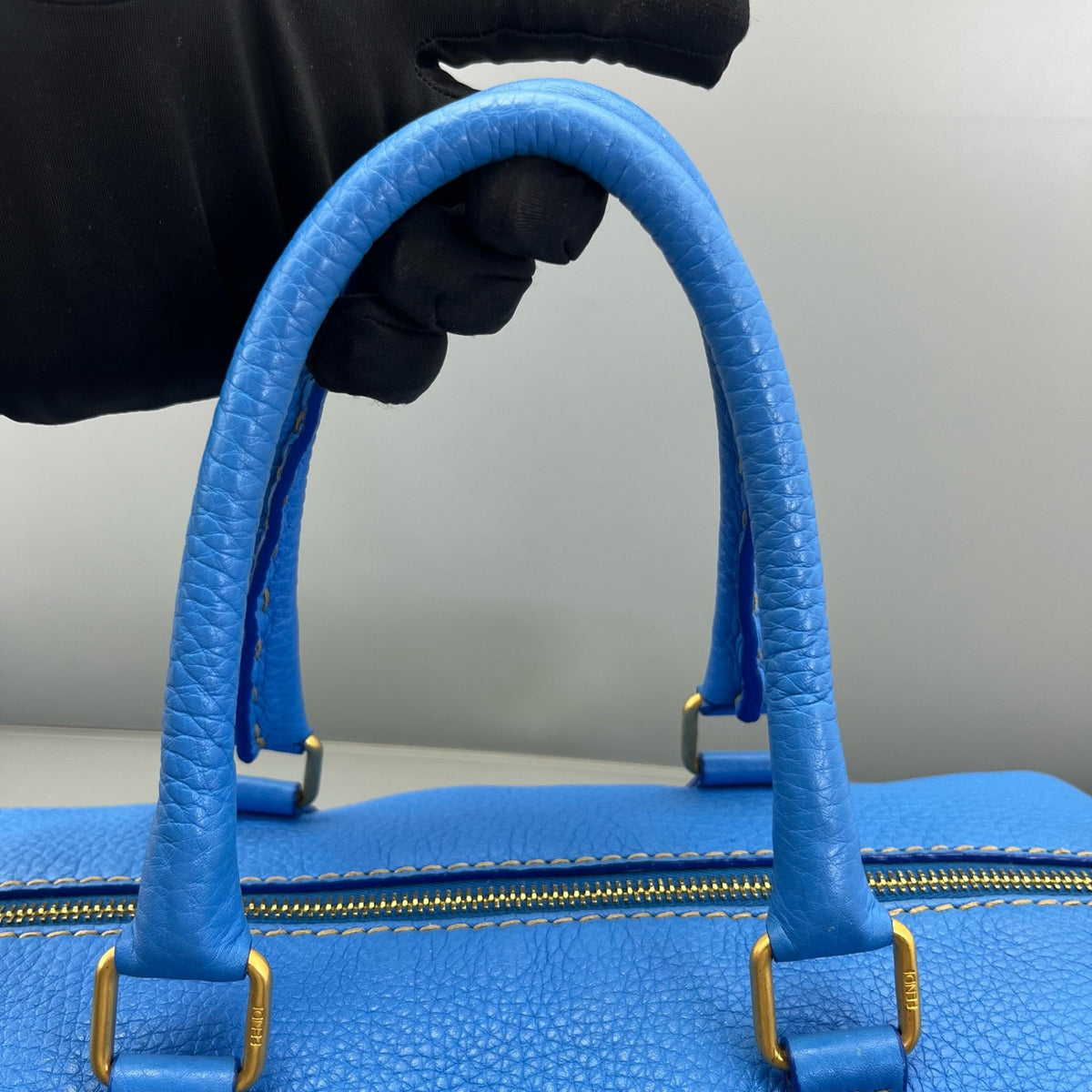 Fendi - Boston Bag - Leather - Blue - (medium)