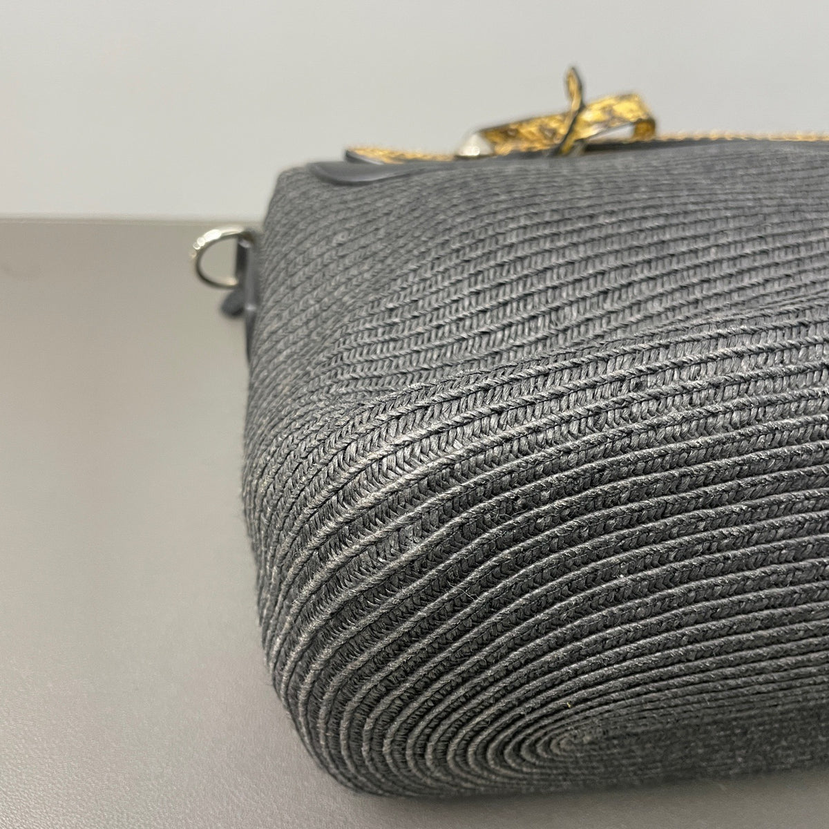 Fendi - Boston Bag with Snake-Effect Leather Accents - Cloth - Black