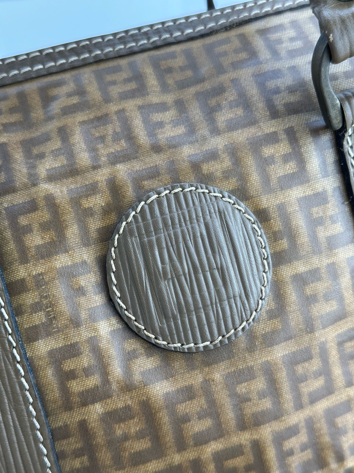 Fendi - Boston - Fendi FF Zucca coated canvas with leather trim - Brown - (medium)