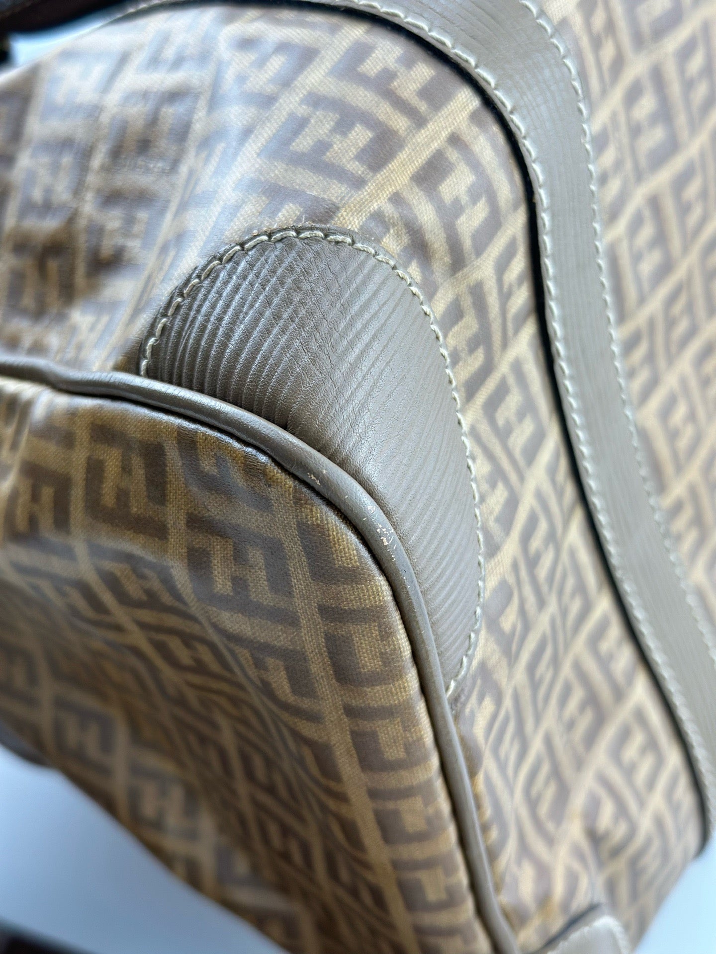Fendi - Boston - Fendi FF Zucca coated canvas with leather trim - Brown - (medium)