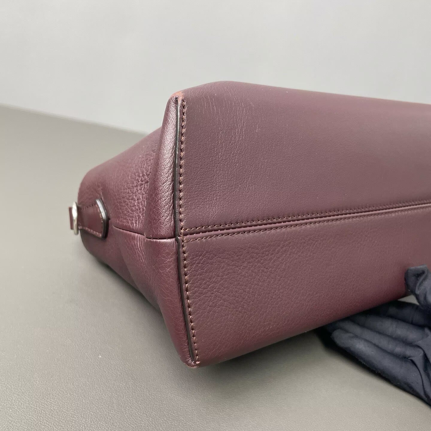 Fendi - By The Way Boston Bag - Grained calfskin leather - Burgundy, Dark Blue, and Yellow Color-block with Silver-Tone Hardware - (medium)
