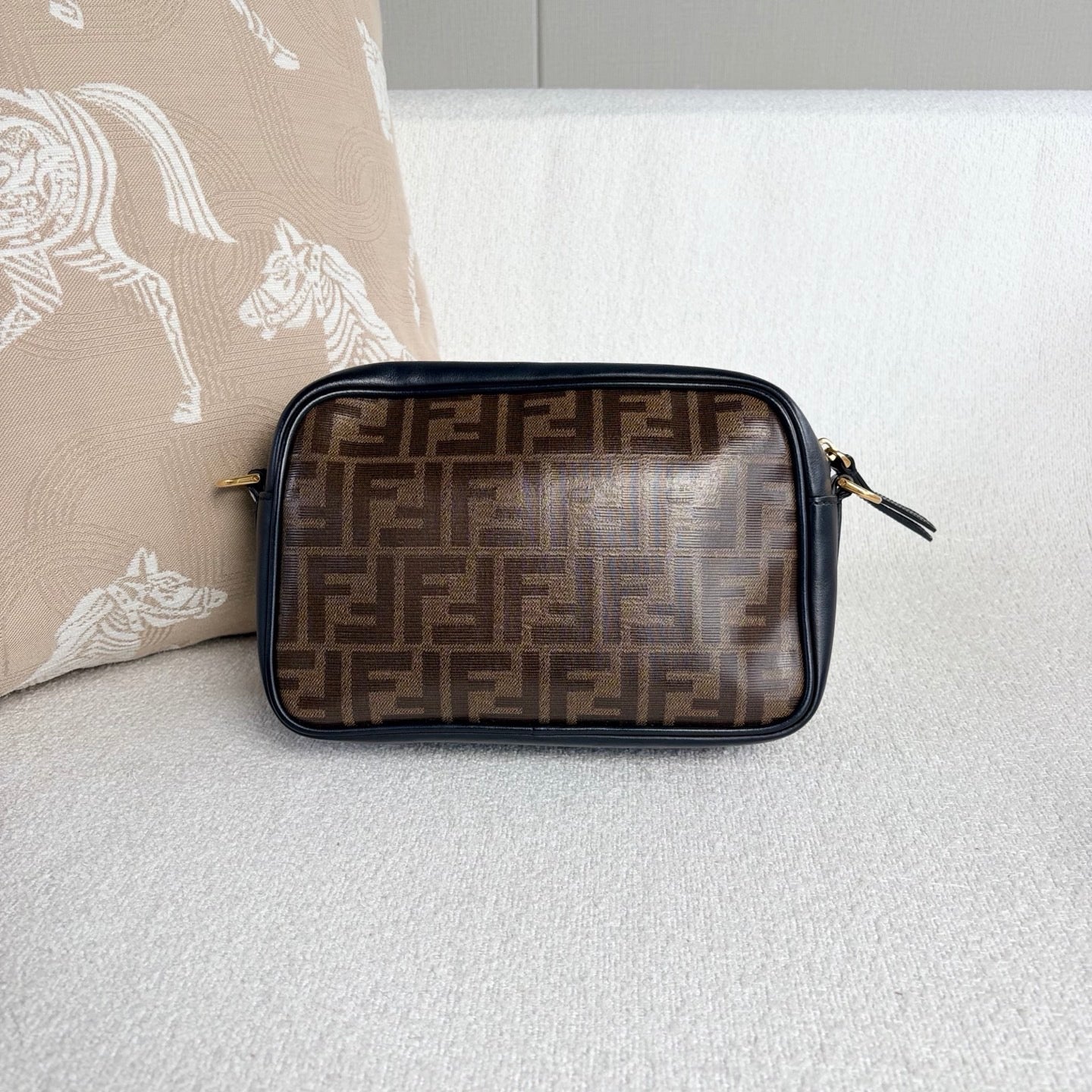 Fendi - Camera bag - Coated canvas and cowhide leather - Brown and Black - (small)