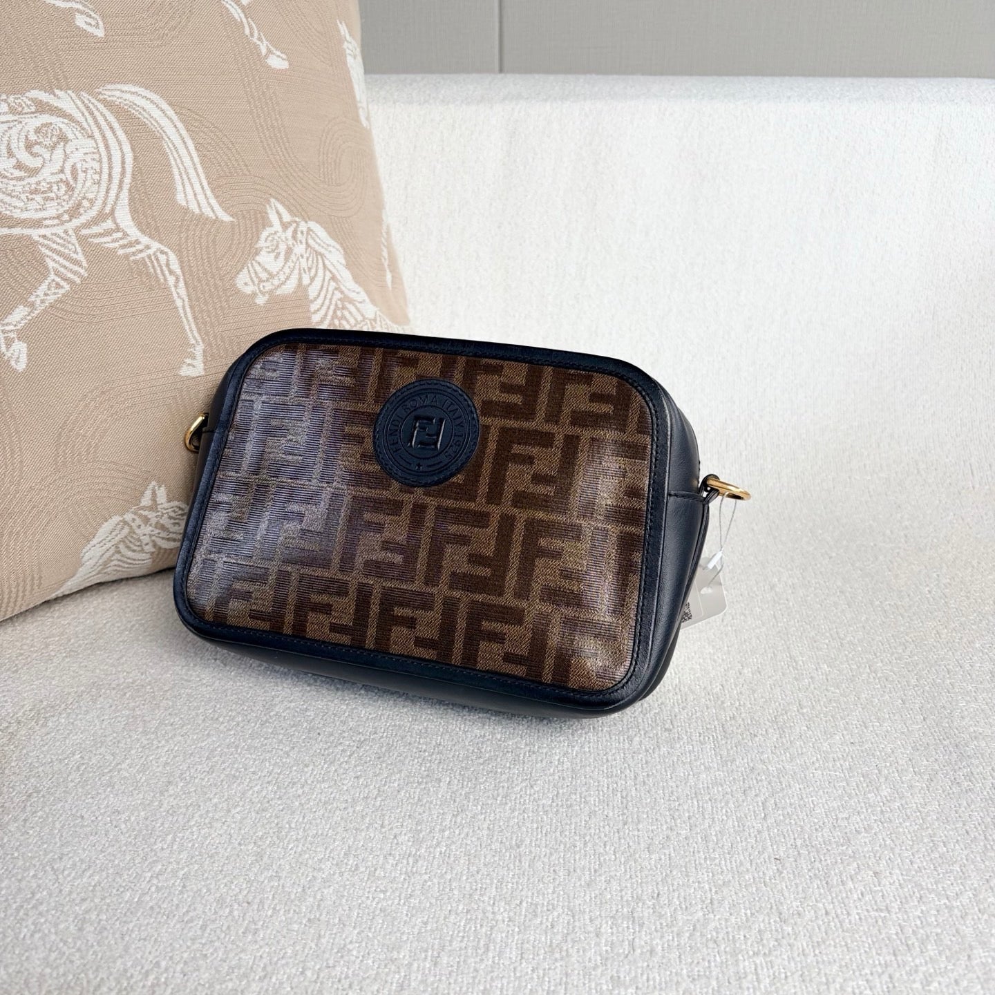 Fendi - Camera bag - Coated canvas and cowhide leather - Brown and Black - (small)