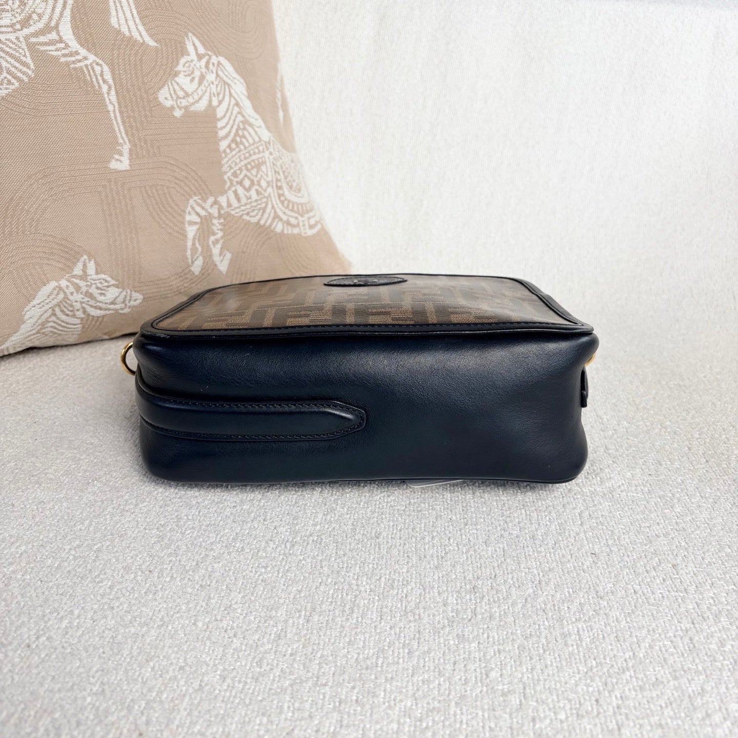 Fendi - Camera bag - Coated canvas and cowhide leather - Brown and Black - (small)