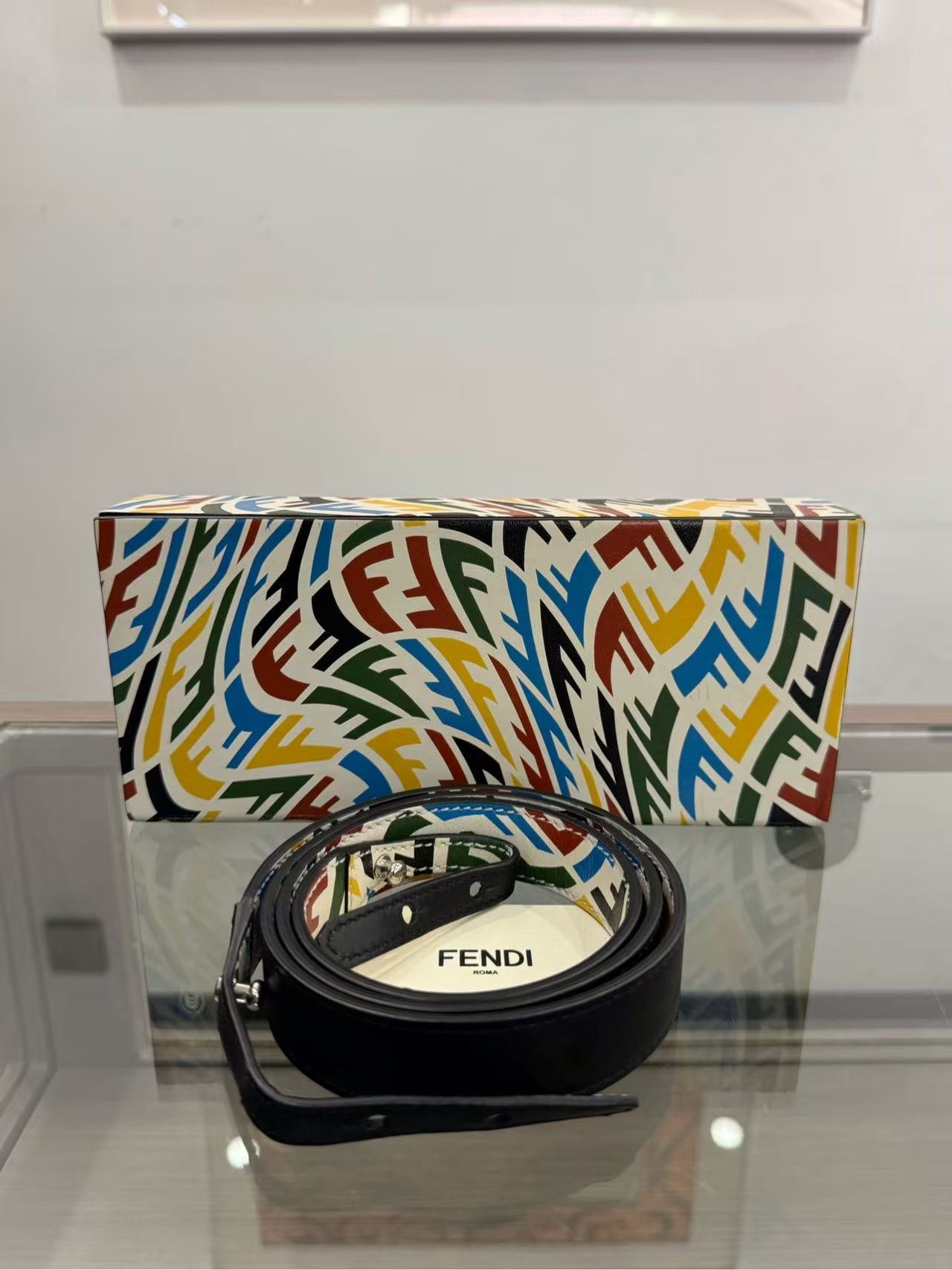 Fendi - Colorful FF Logo Box Bag - Coated canvas with leather trim - Multicolour - (mini)