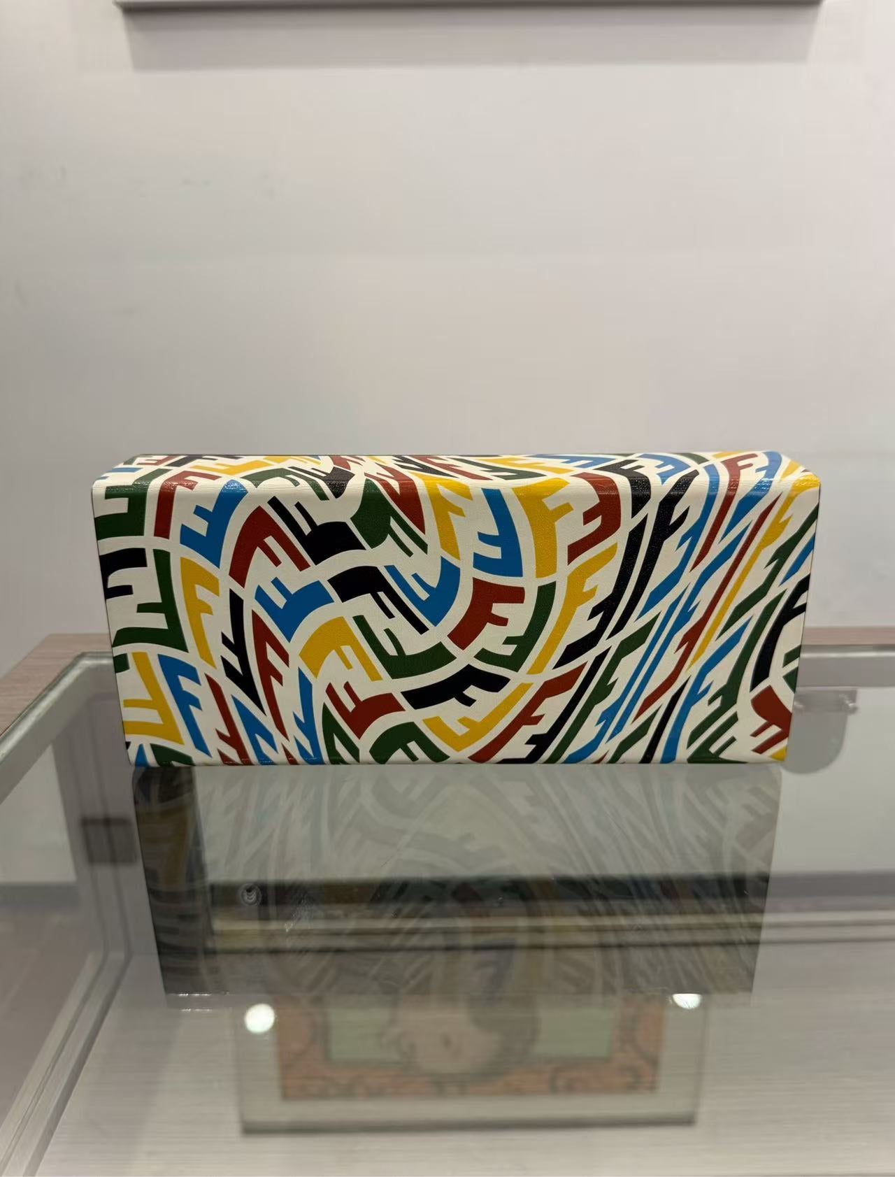Fendi - Colorful FF Logo Box Bag - Coated canvas with leather trim - Multicolour - (mini)
