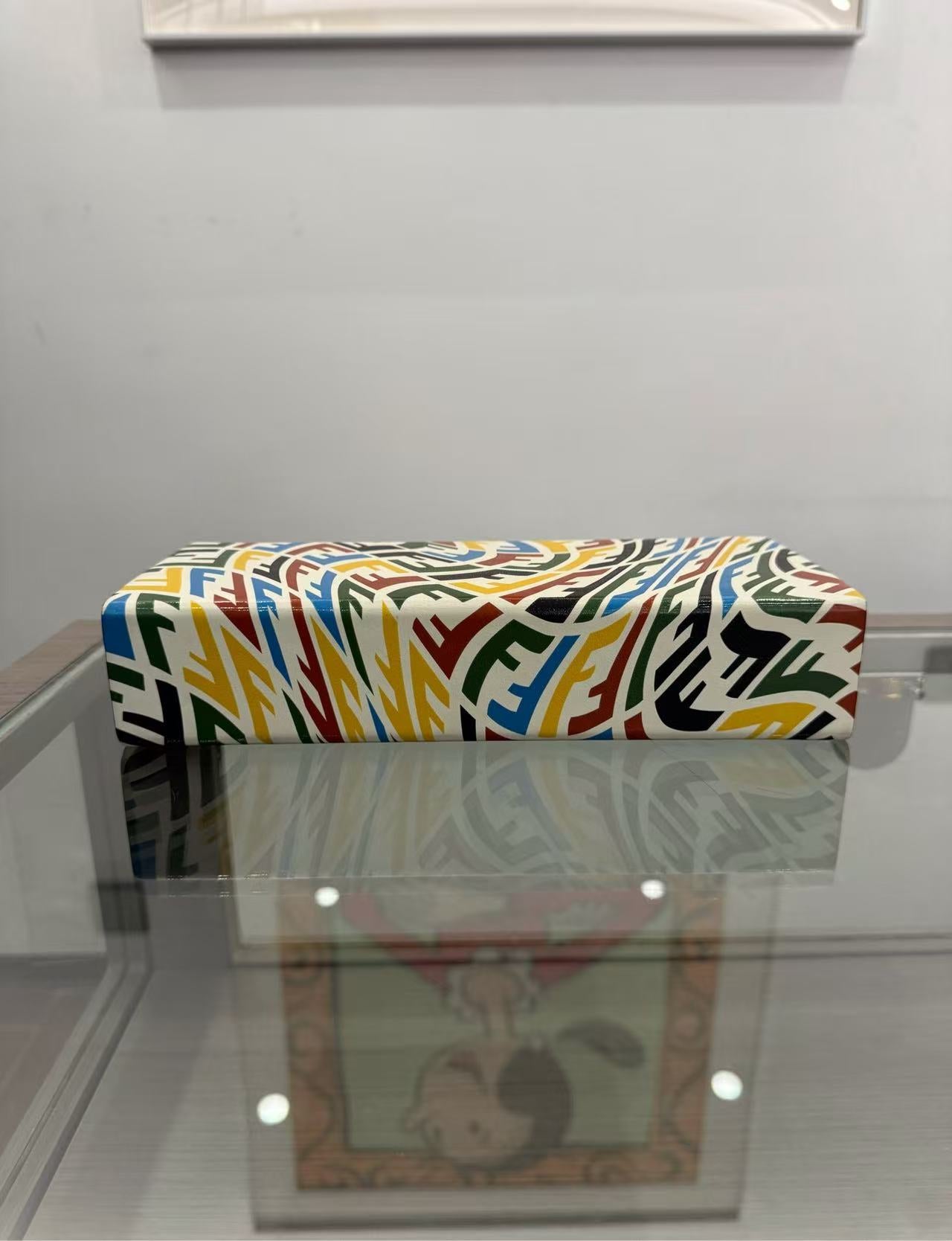 Fendi - Colorful FF Logo Box Bag - Coated canvas with leather trim - Multicolour - (mini)