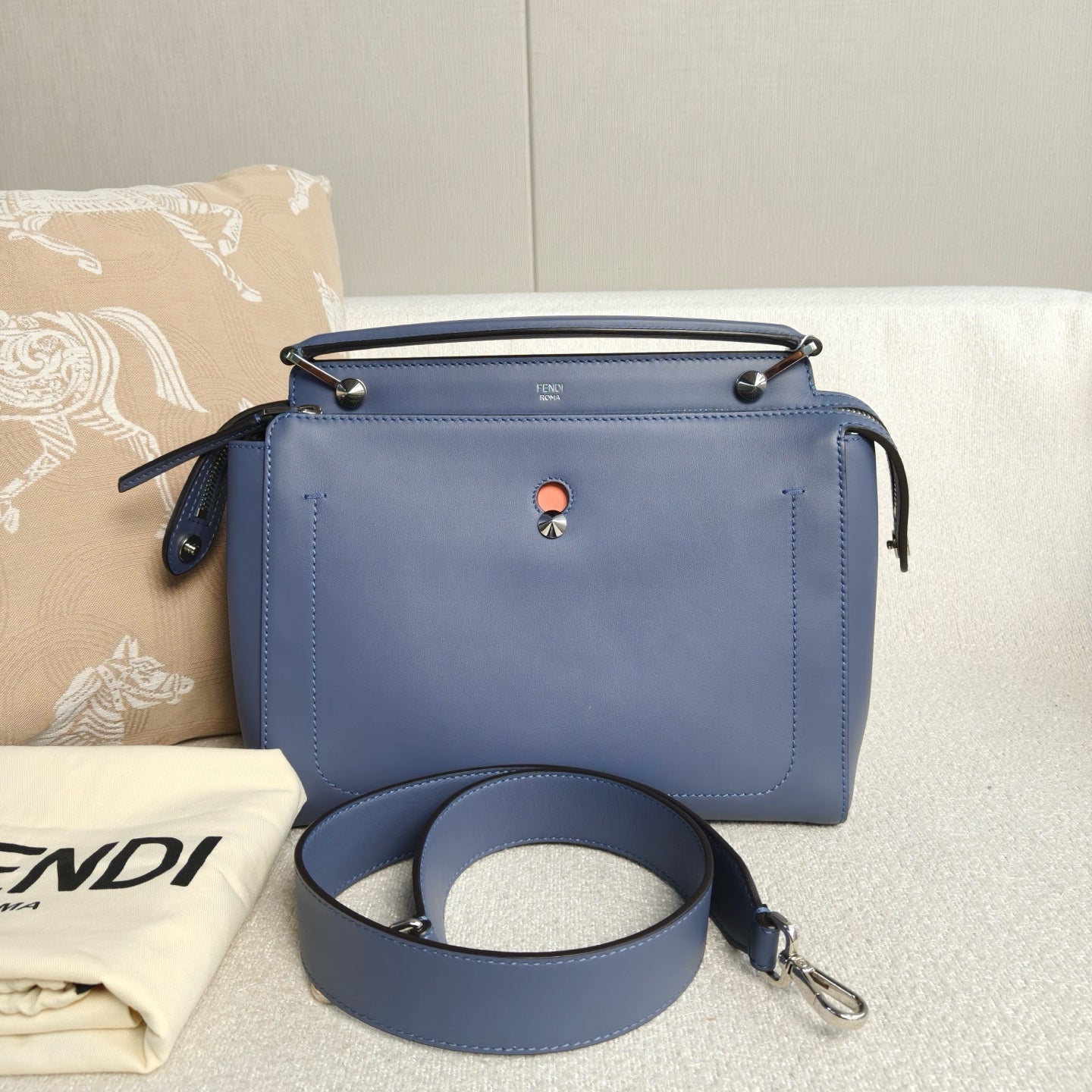 Fendi - Dotcom - Cowhide leather - Blue - (medium)
