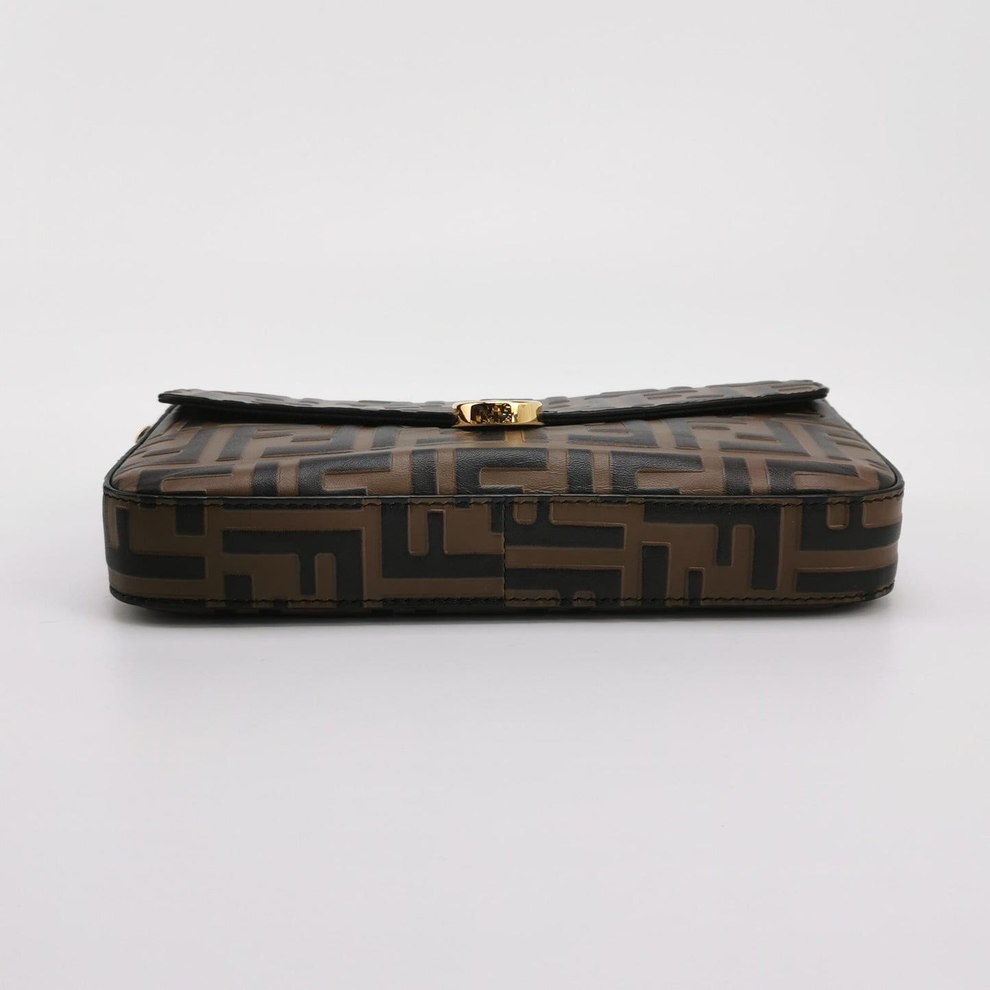 Fendi - Double F Monogram Shoulder Bag - Leather - Brown