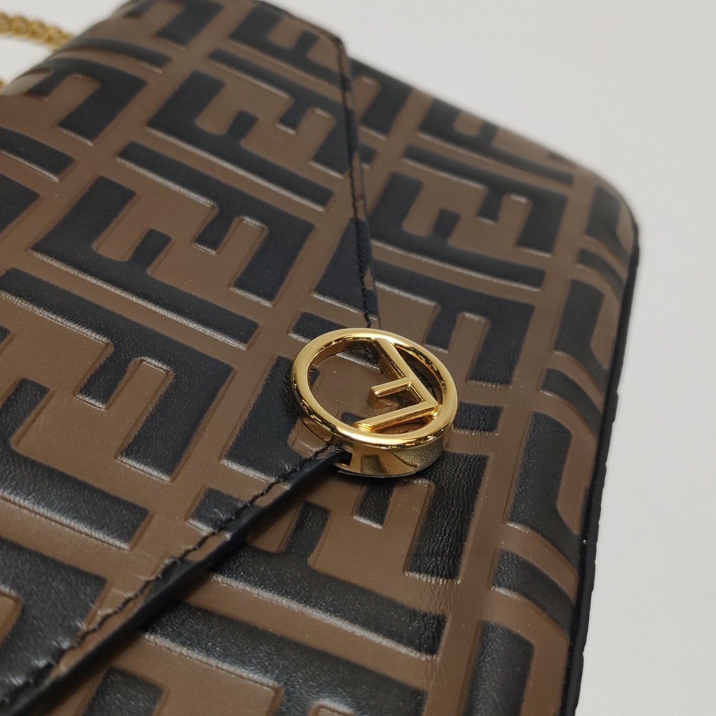 Fendi - Double F Monogram Shoulder Bag - Leather - Brown