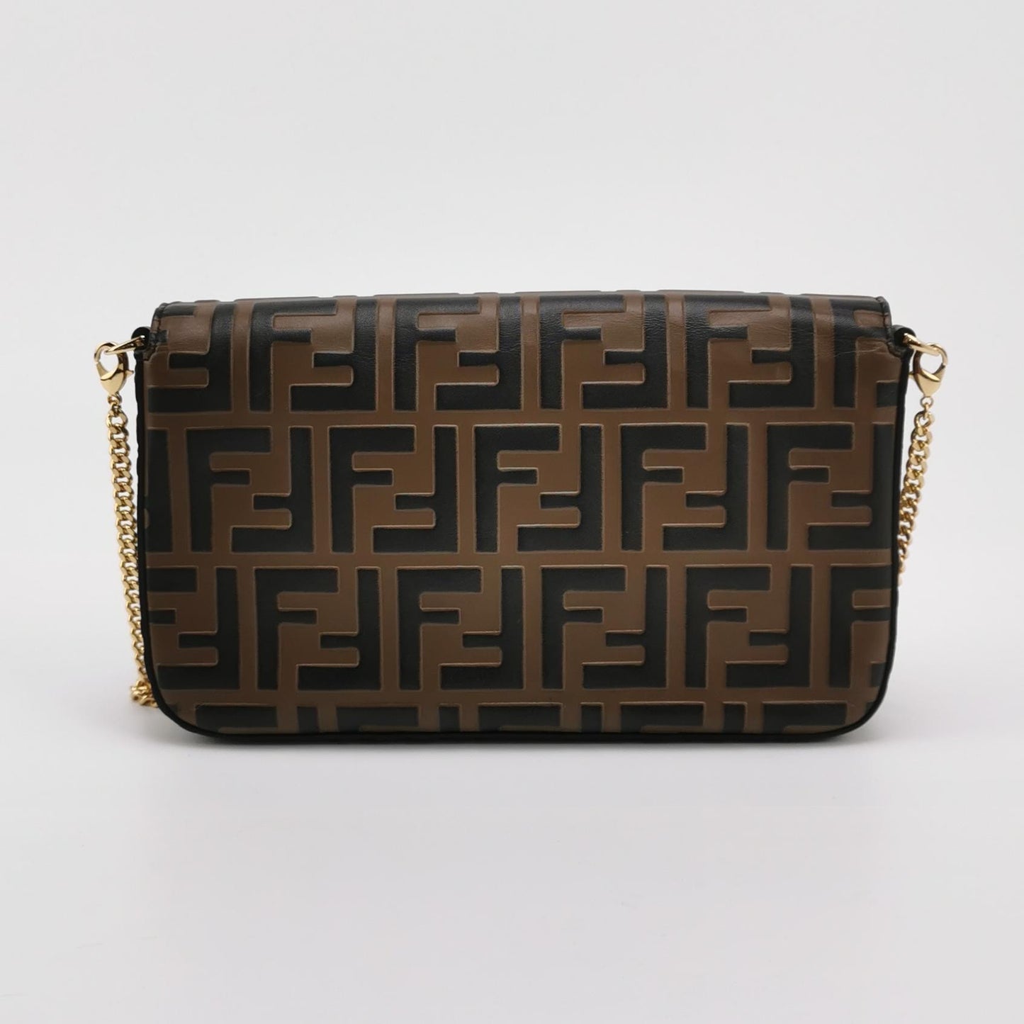 Fendi - Double F Monogram Shoulder Bag - Leather - Brown