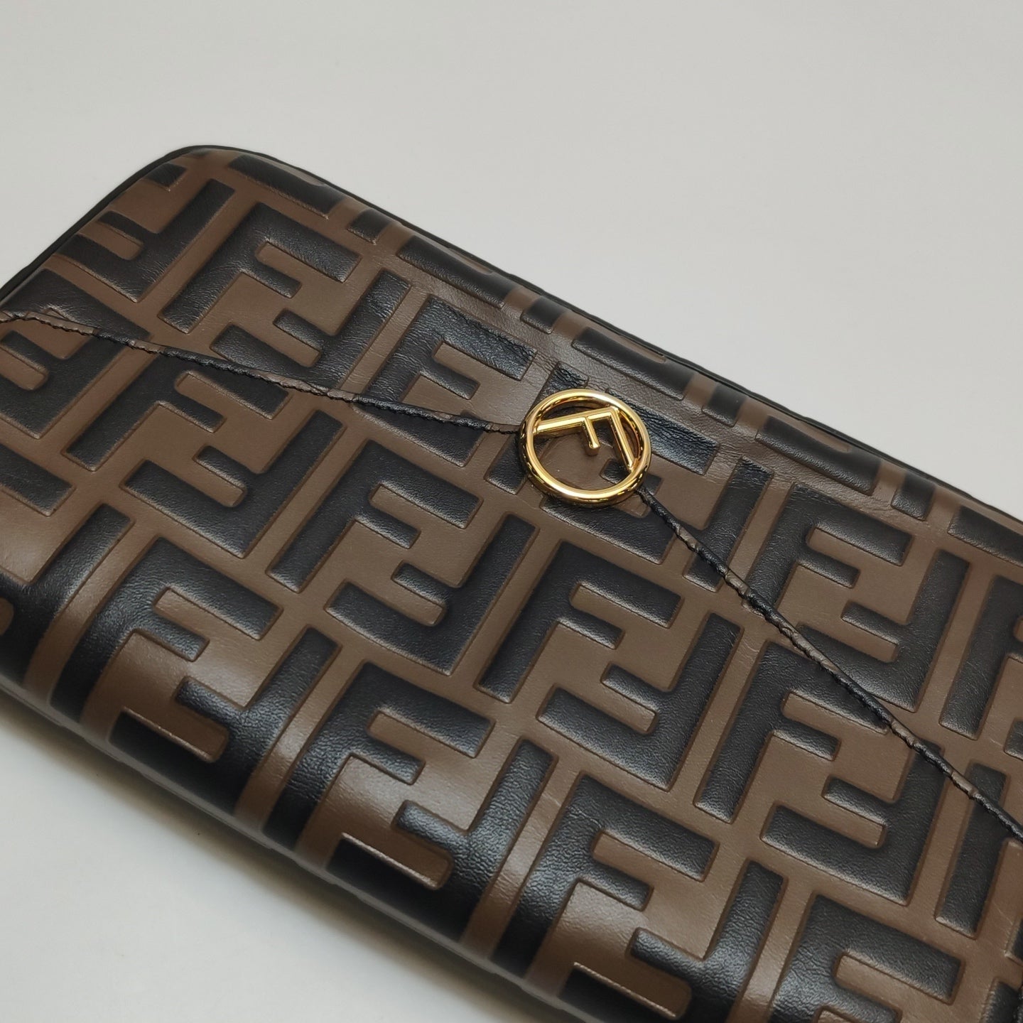 Fendi - Double F Monogram Shoulder Bag - Leather - Brown