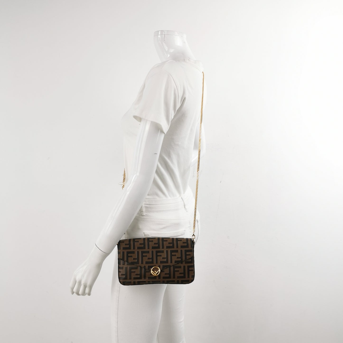 Fendi - Double F Monogram Shoulder Bag - Leather - Brown