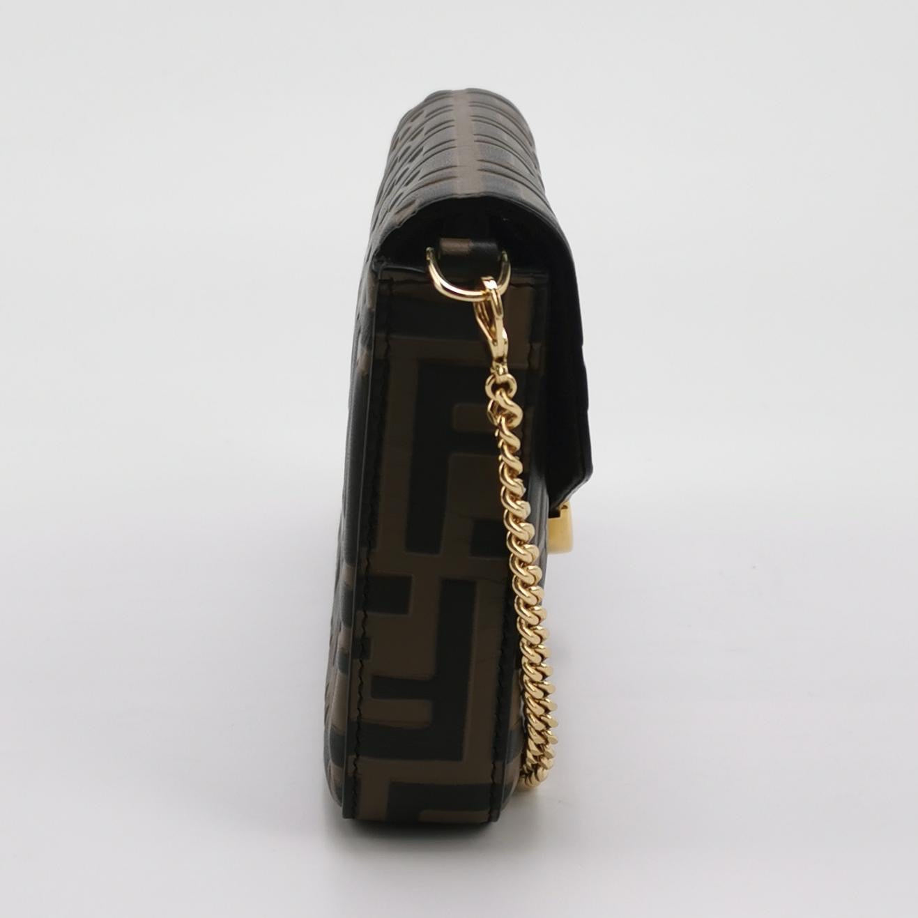 Fendi - Double F Monogram Shoulder Bag - Leather - Brown