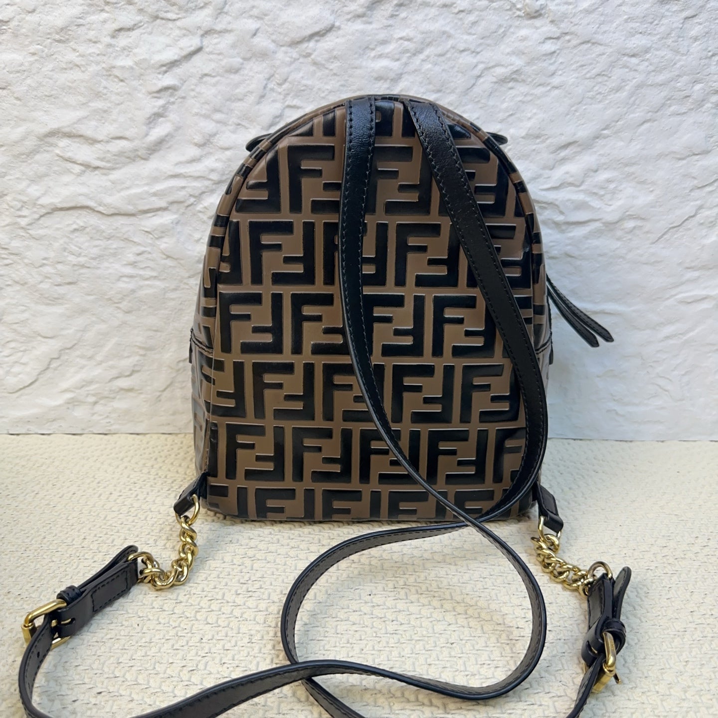 Fendi - FF Backpack - Leather - Brown - (small)