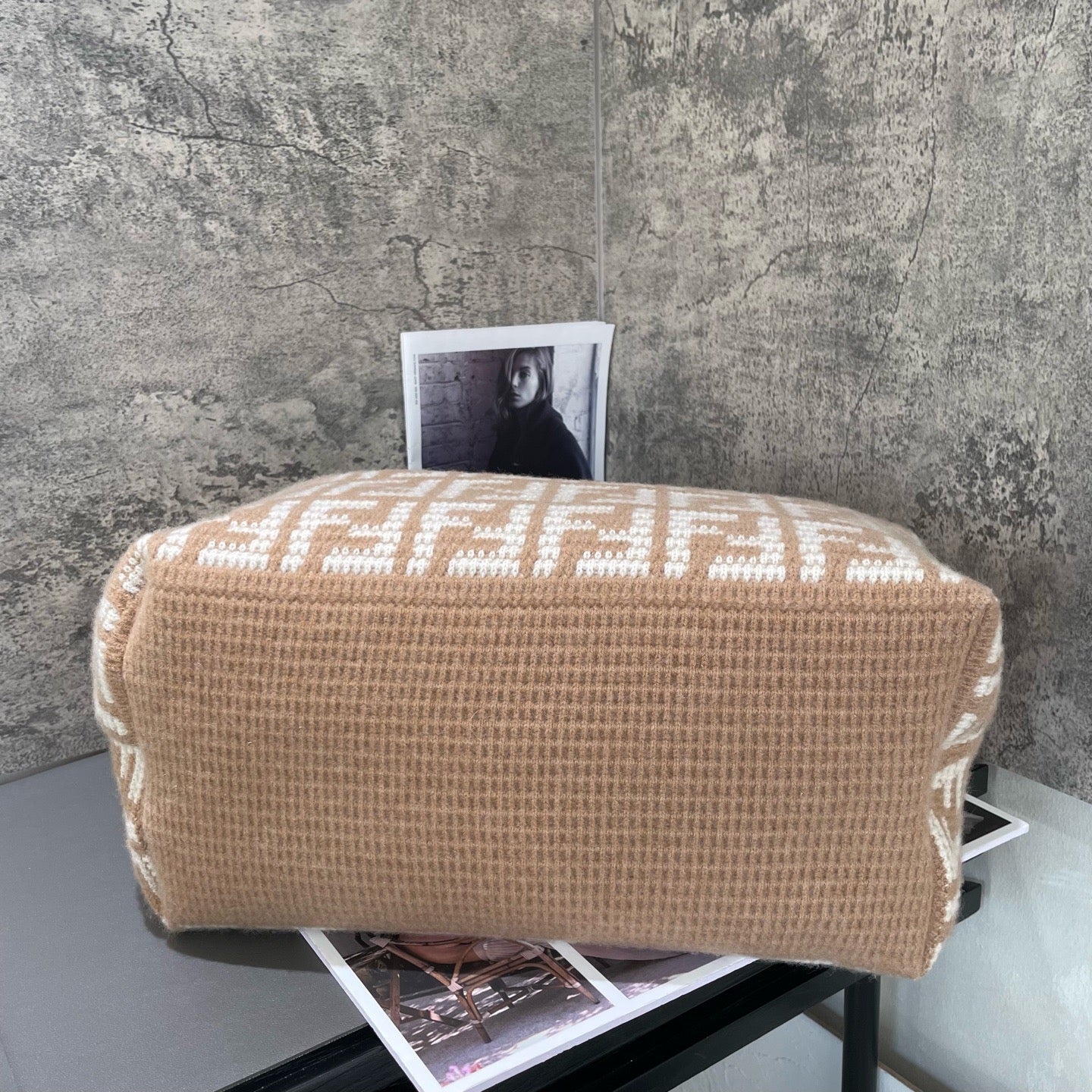 Fendi - FF Monogram Shopping Tote - Cashmere - Beige - (Large)