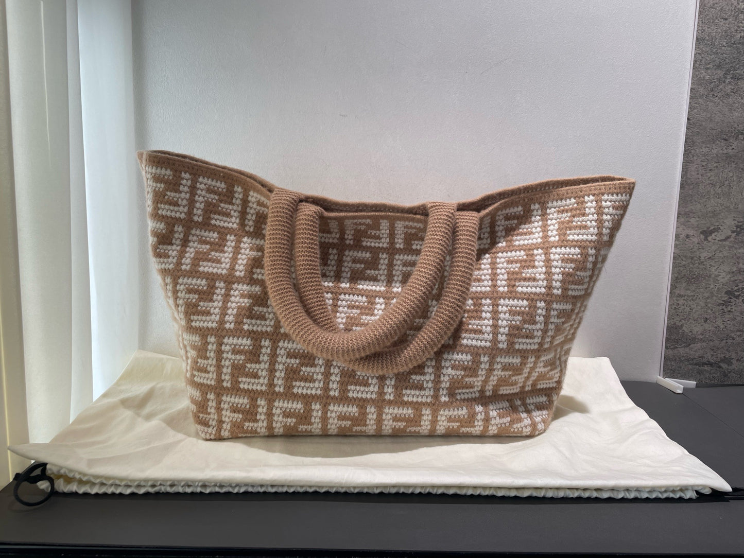 Fendi - FF Monogram Shopping Tote - Cashmere - Beige - (Large)