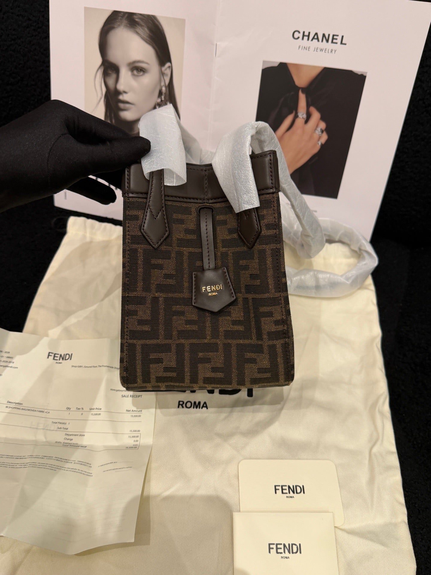 Fendi - Foldable bucket bag - Leather - Brown - (mini)
