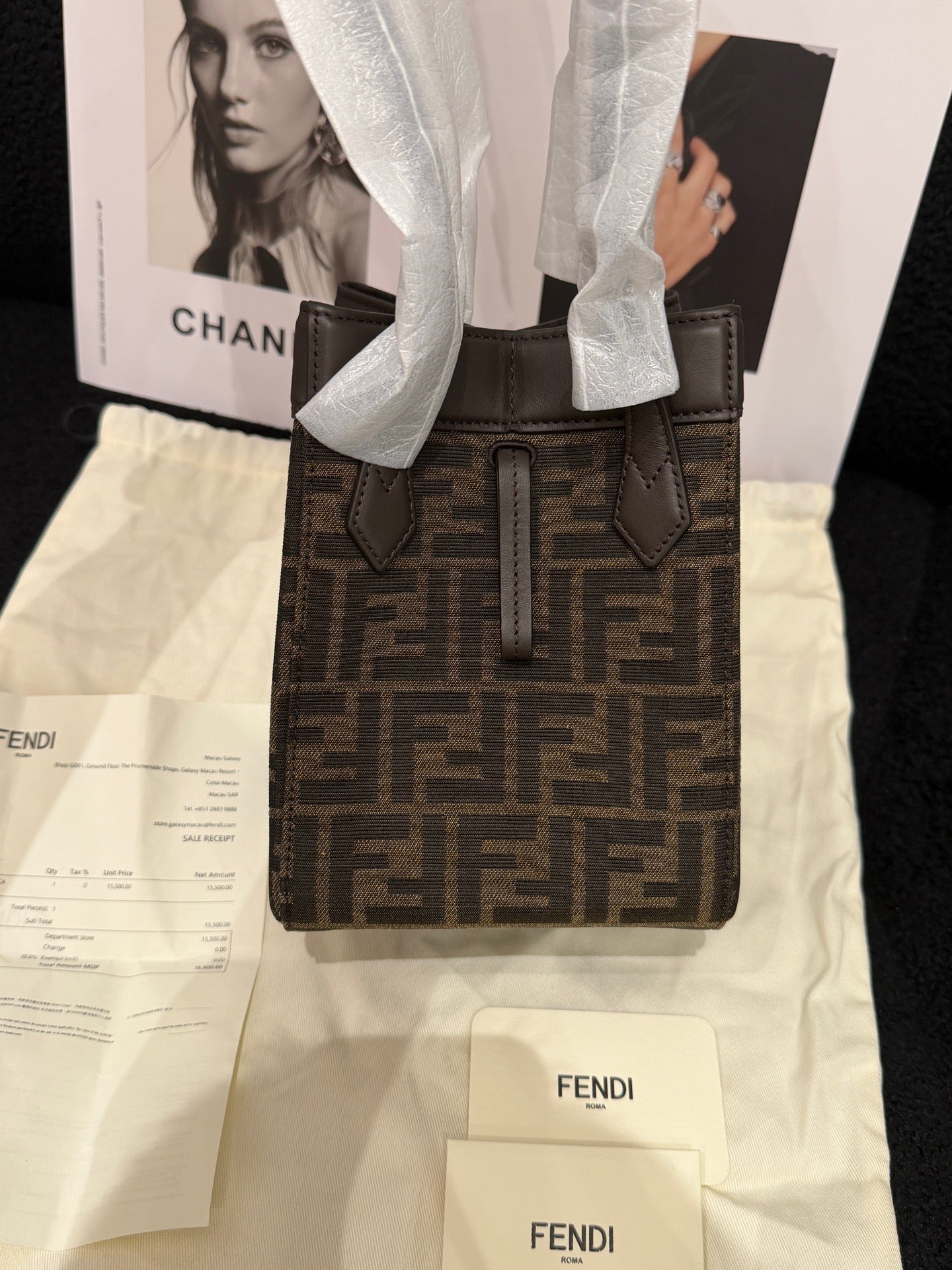 Fendi - Foldable bucket bag - Leather - Brown - (mini)