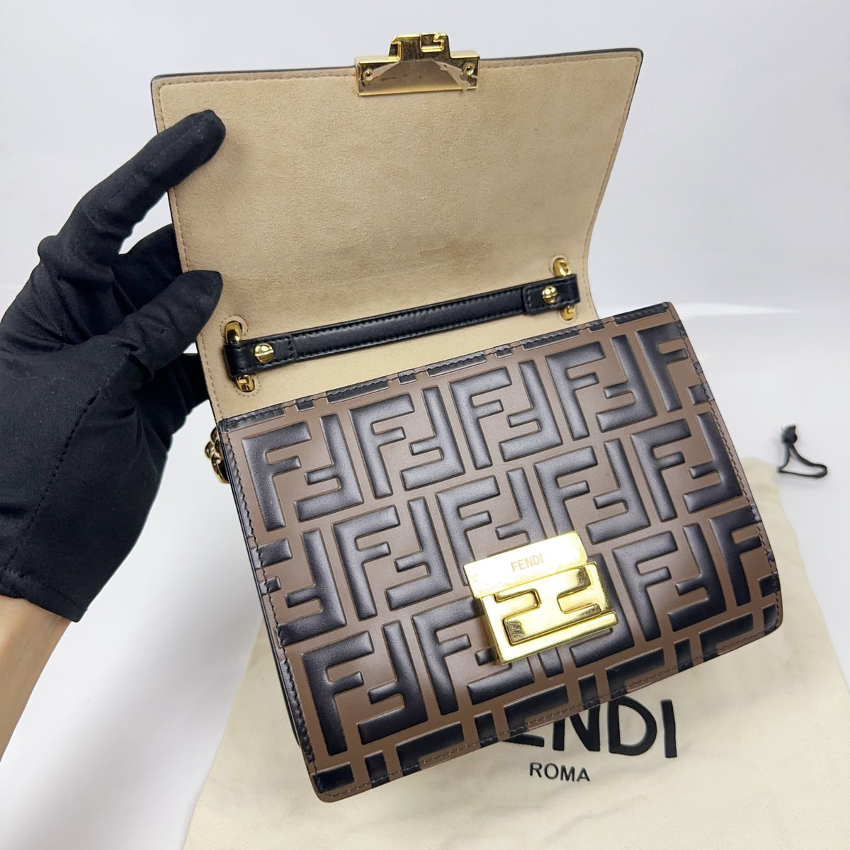 Fendi - Kan I - Leather - Brown - (mini)