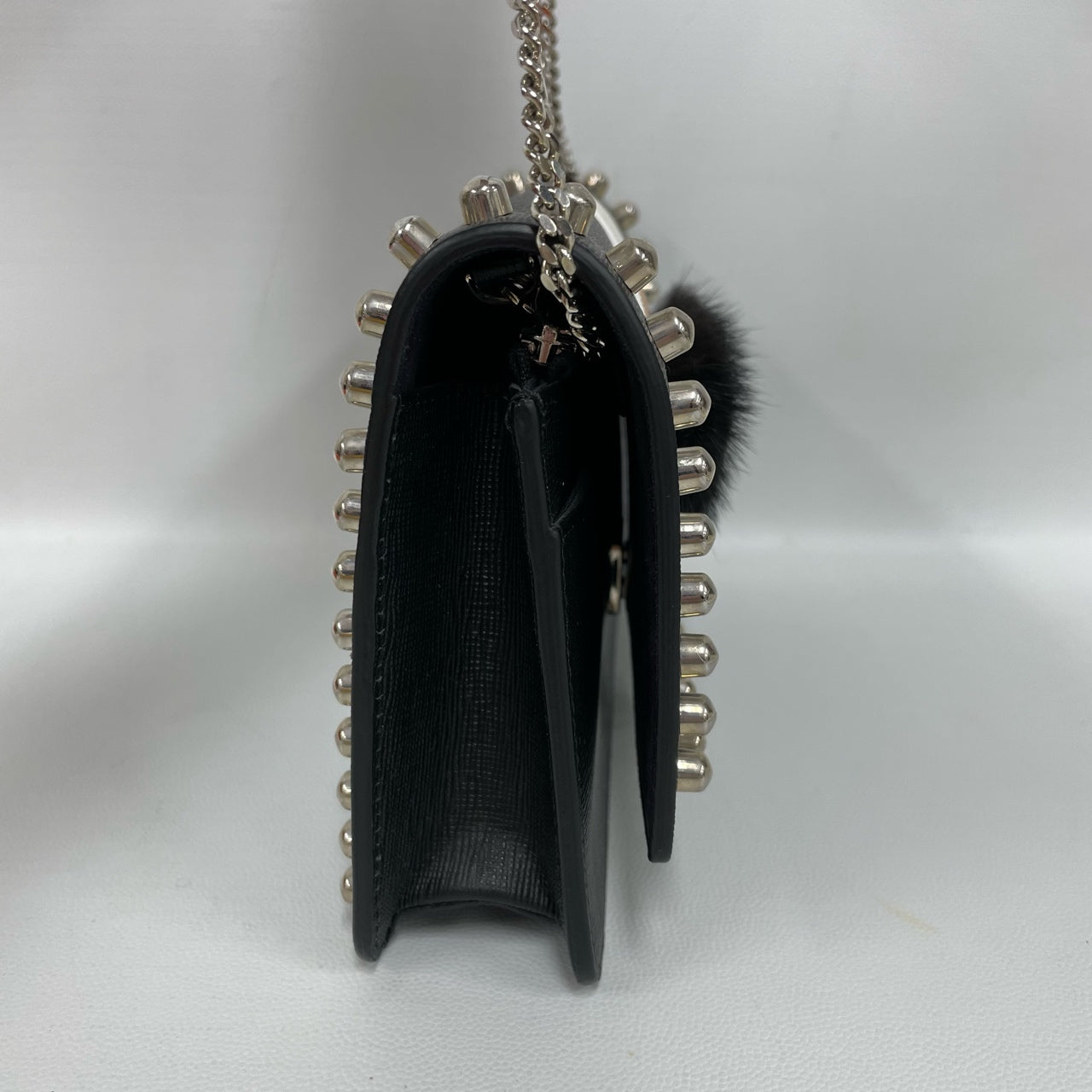 Fendi - Karl Lagerfeld WOC - Textured leather, fur - Black - (mini)