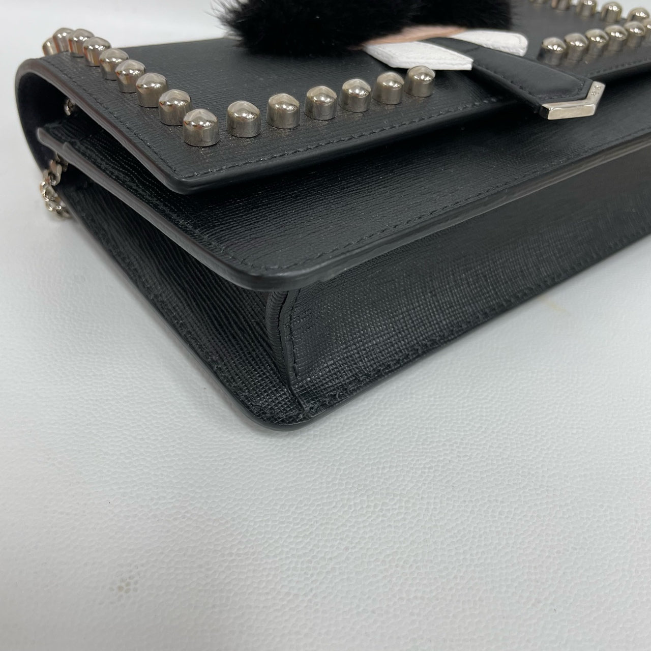 Fendi - Karl Lagerfeld WOC - Textured leather, fur - Black - (mini)