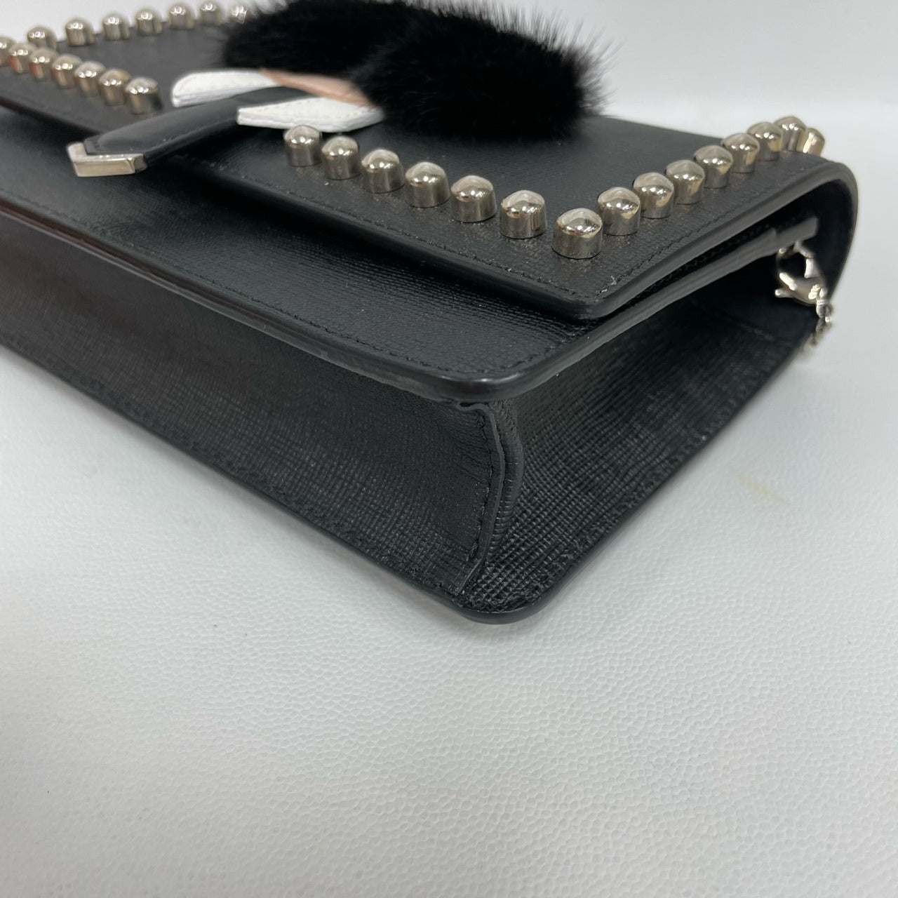 Fendi - Karl Lagerfeld WOC - Textured leather, fur - Black - (mini)