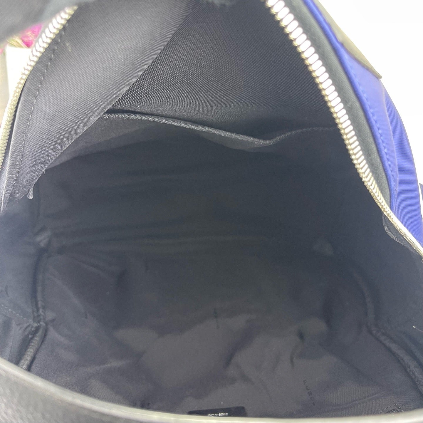 Fendi - Little Monster Backpack - Polyamide with leather and fur accents - Blue with Black and White - (Medium)