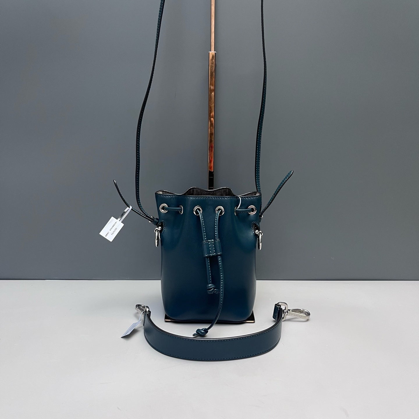 Fendi - Mini Bucket Bag - Smooth leather - Petrol Blue - (mini)