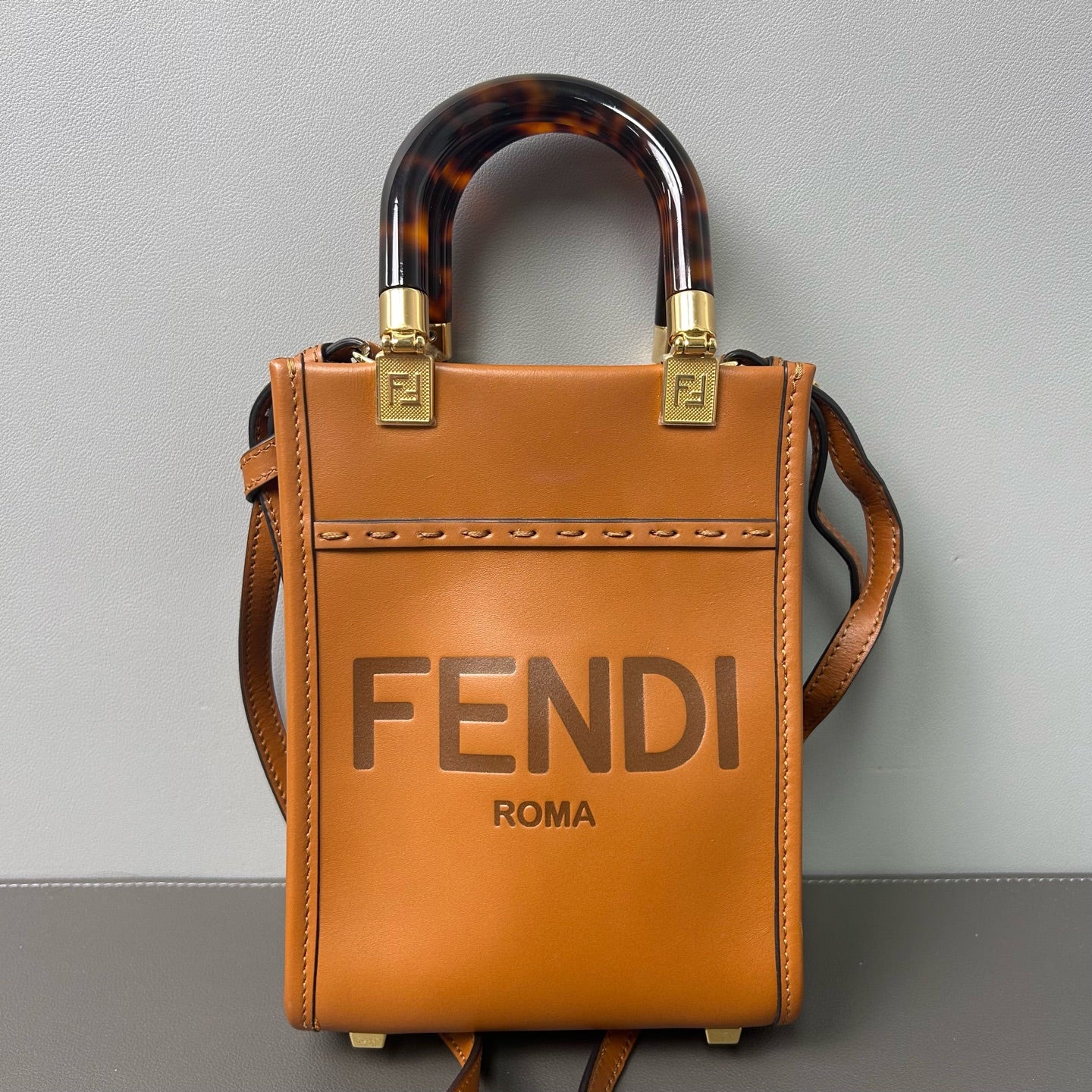Fendi - Mini Sunshine Tote - Leather - Brown - (mini)
