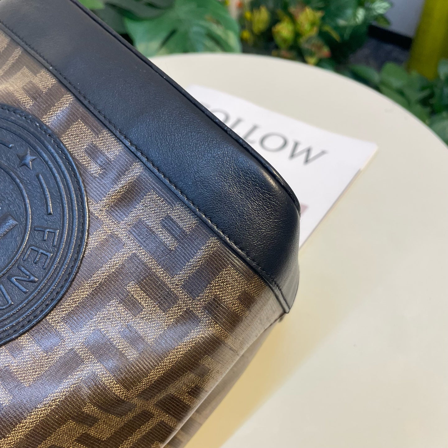 Fendi - Mon Tresor Bucket Bag - Coated canvas with leather trim - Brown with Black accents - (Medium)