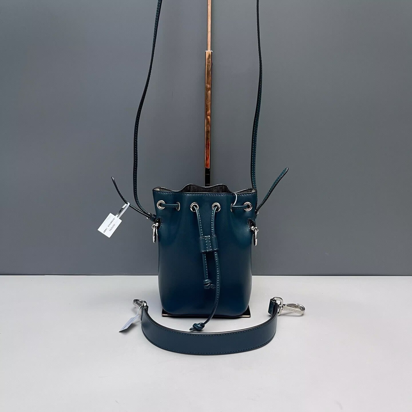 Fendi - Mon Tresor - Cowhide leather with pebbled grain - Deep Teal with Silver-Tone Hardware - (mini)