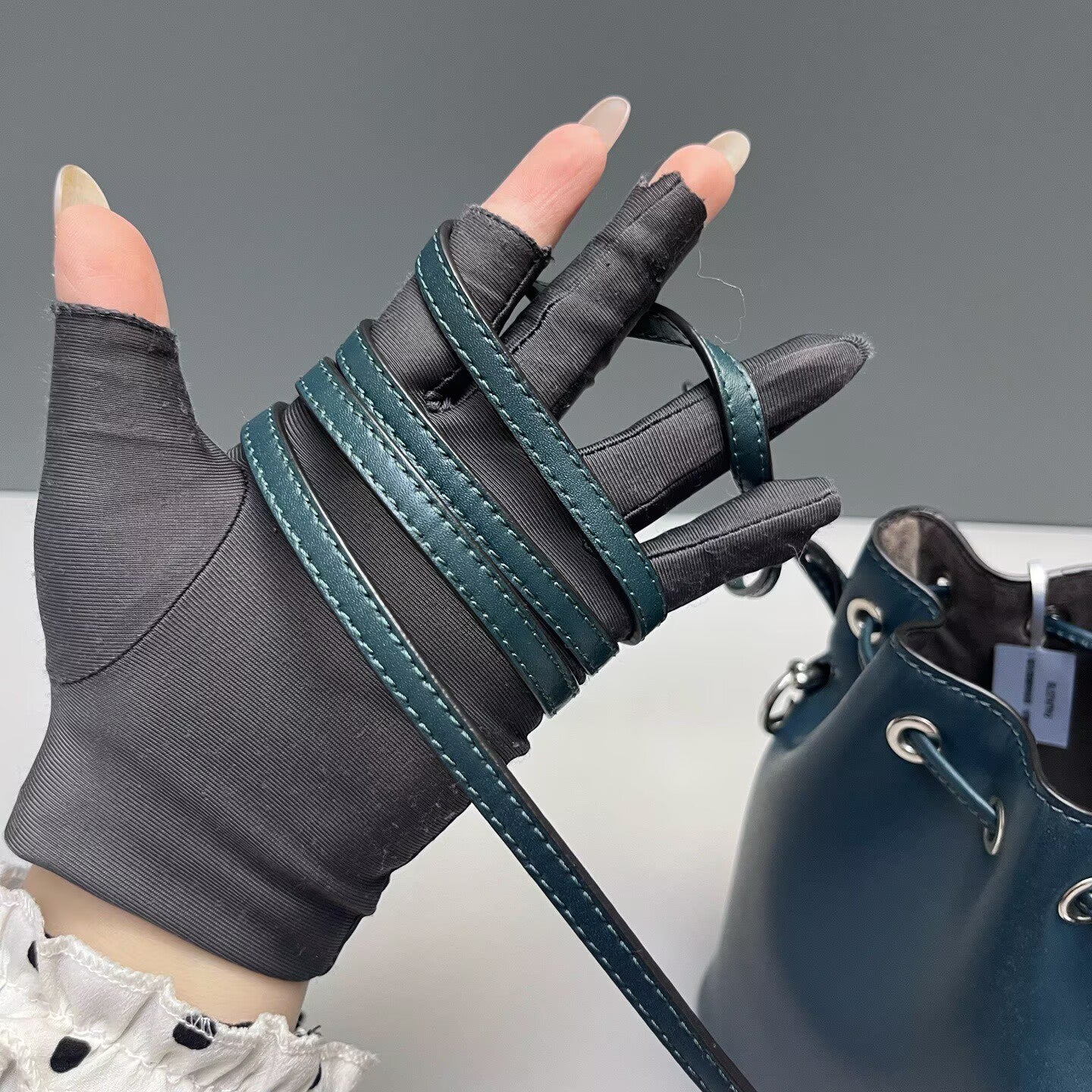Fendi - Mon Tresor - Cowhide leather with pebbled grain - Deep Teal with Silver-Tone Hardware - (mini)