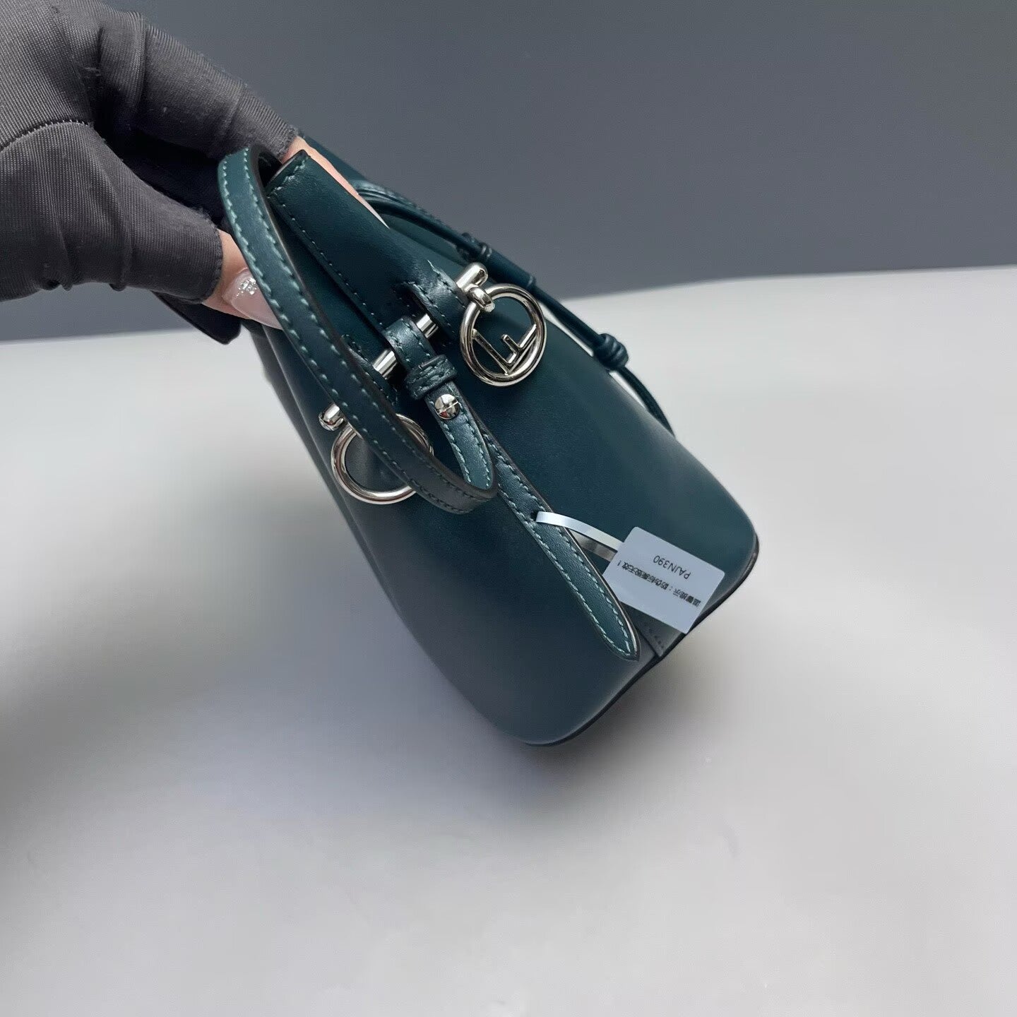Fendi - Mon Tresor - Cowhide leather with pebbled grain - Deep Teal with Silver-Tone Hardware - (mini)