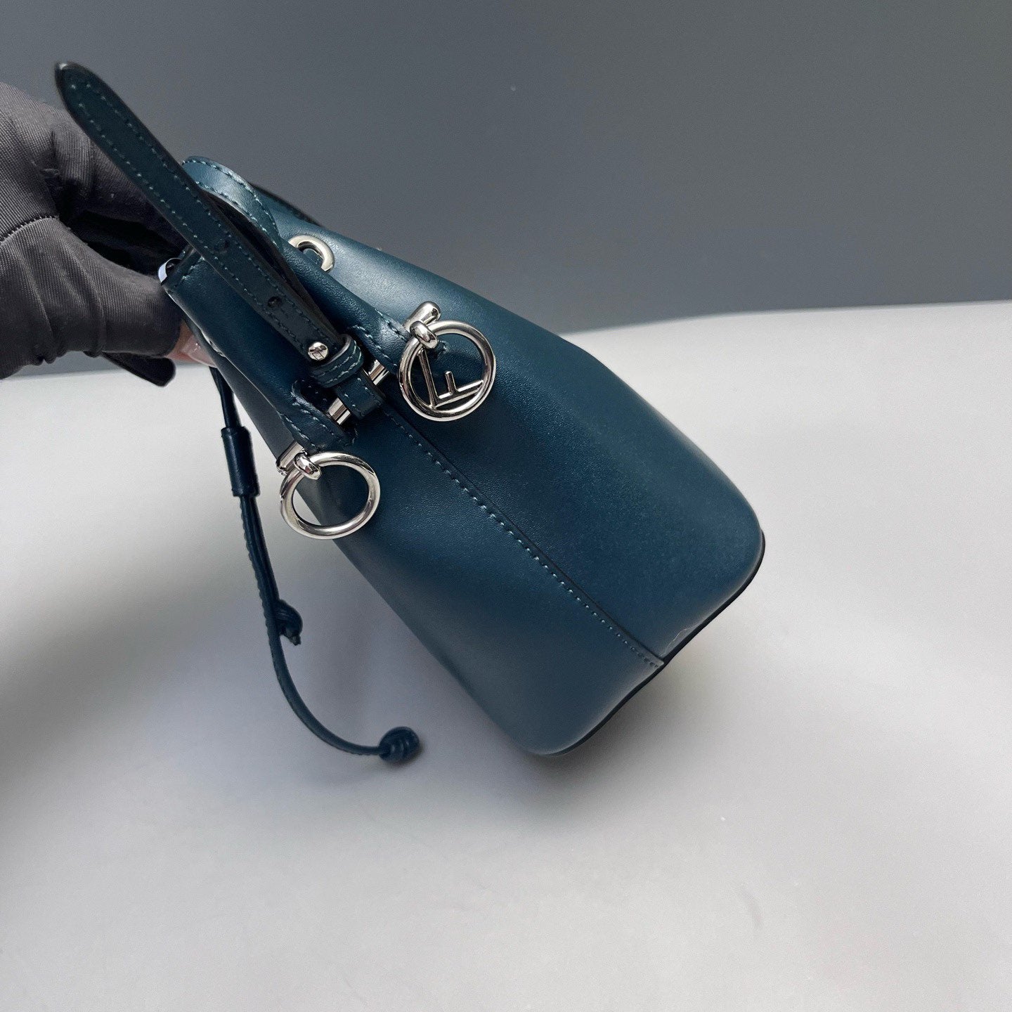 Fendi - Mon Tresor - Cowhide leather with pebbled grain - Deep Teal with Silver-Tone Hardware - (mini)
