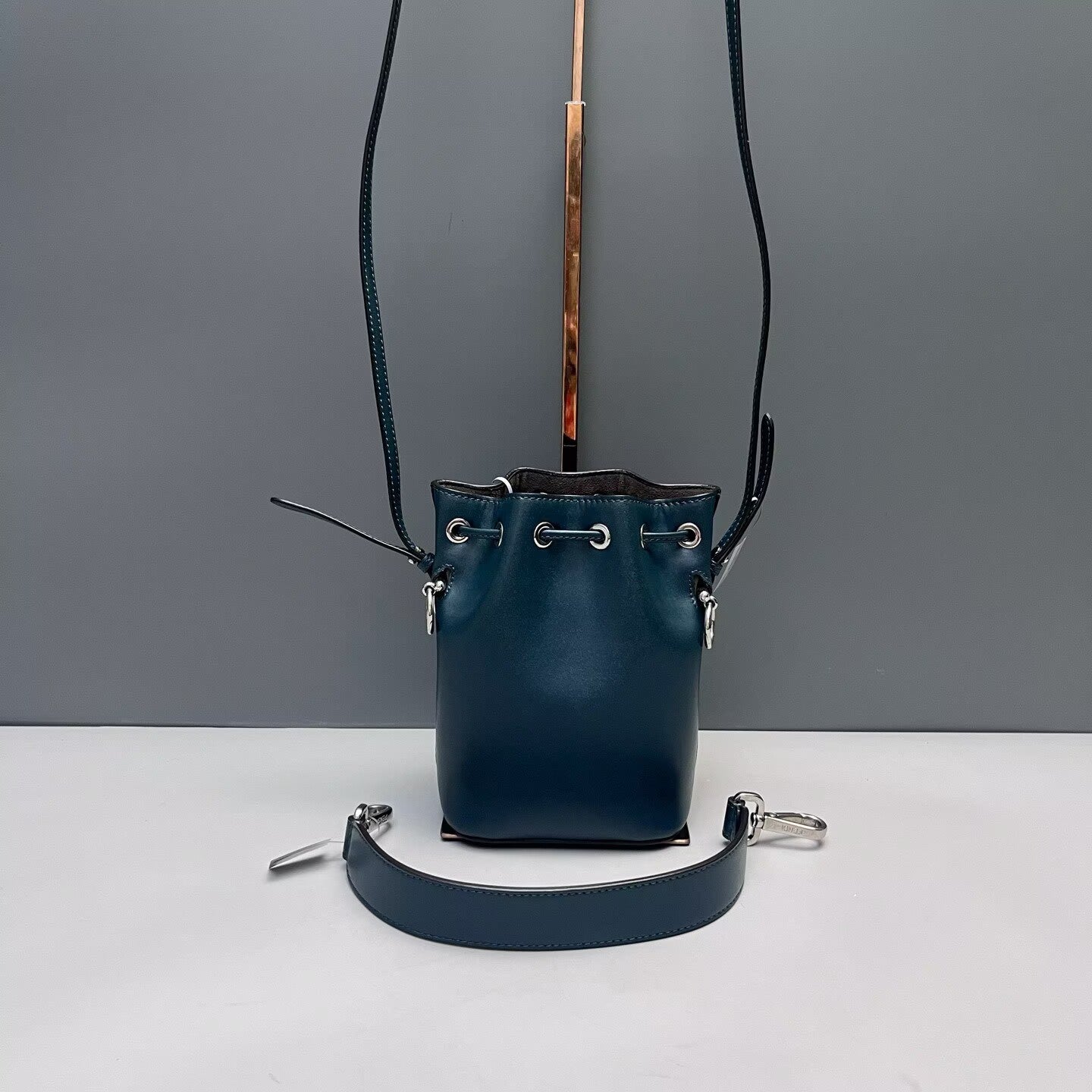 Fendi - Mon Tresor - Cowhide leather with pebbled grain - Deep Teal with Silver-Tone Hardware - (mini)