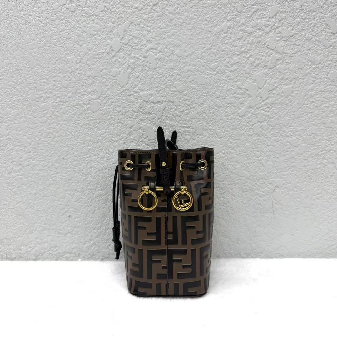 Fendi - Mon Tresor Mini Bucket Bag - Coated canvas with leather trim - Brown with Gold-Tone Hardware - (mini)