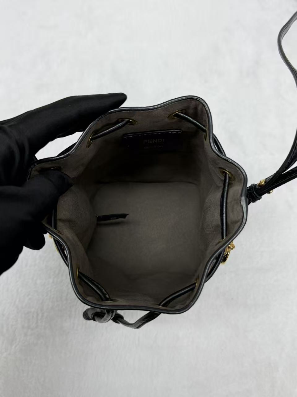 Fendi - Mon Tresor Mini Bucket Bag - Coated canvas with leather trim - Brown with Gold-Tone Hardware - (mini)