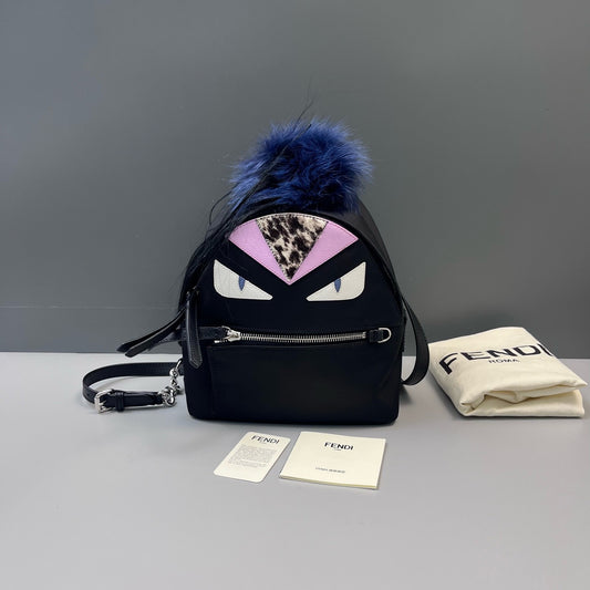 Fendi - Monster Backpack - Nylon - Black - (Small)