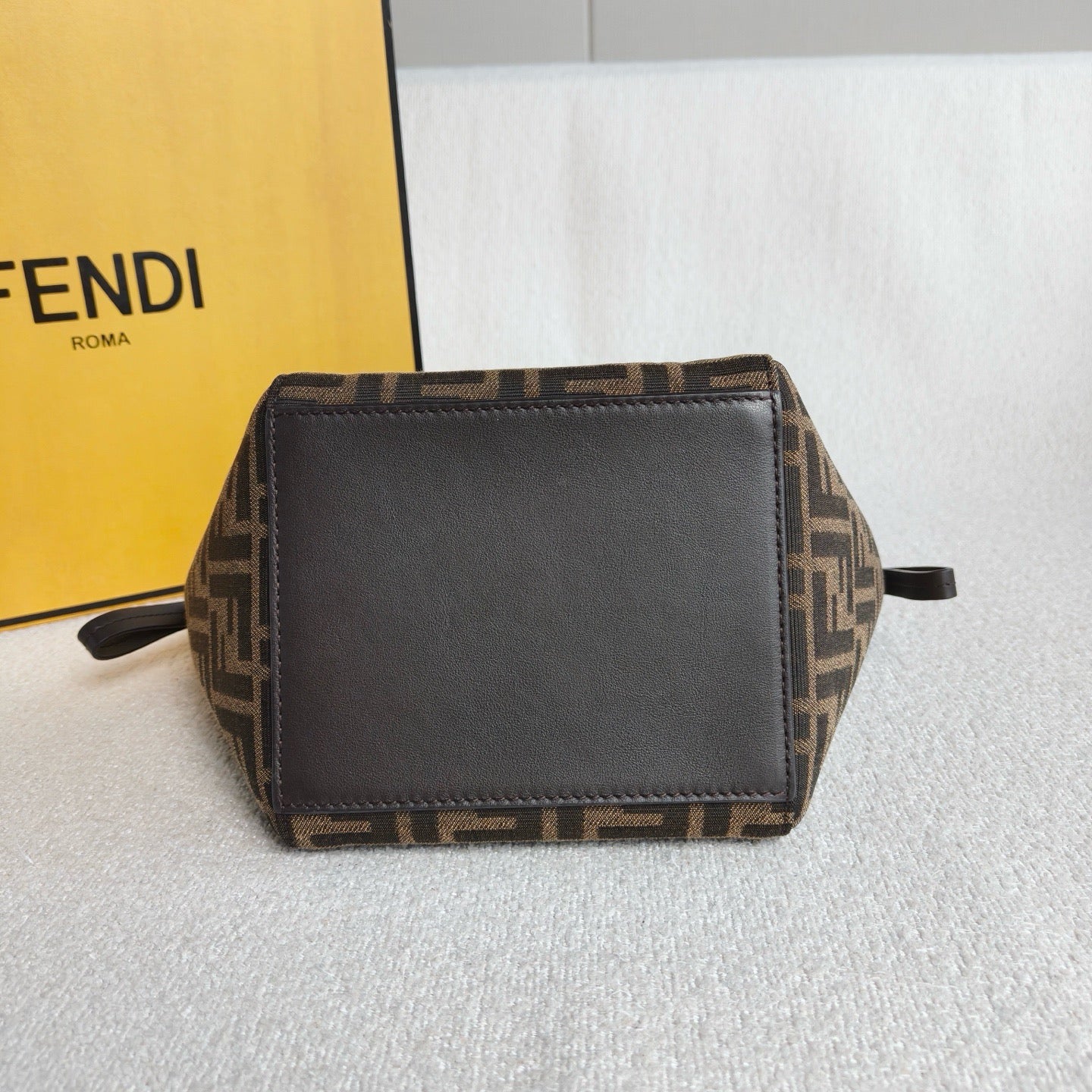 Fendi - Origami Bucket Bag - Canvas and Leather - Brown - (mini)