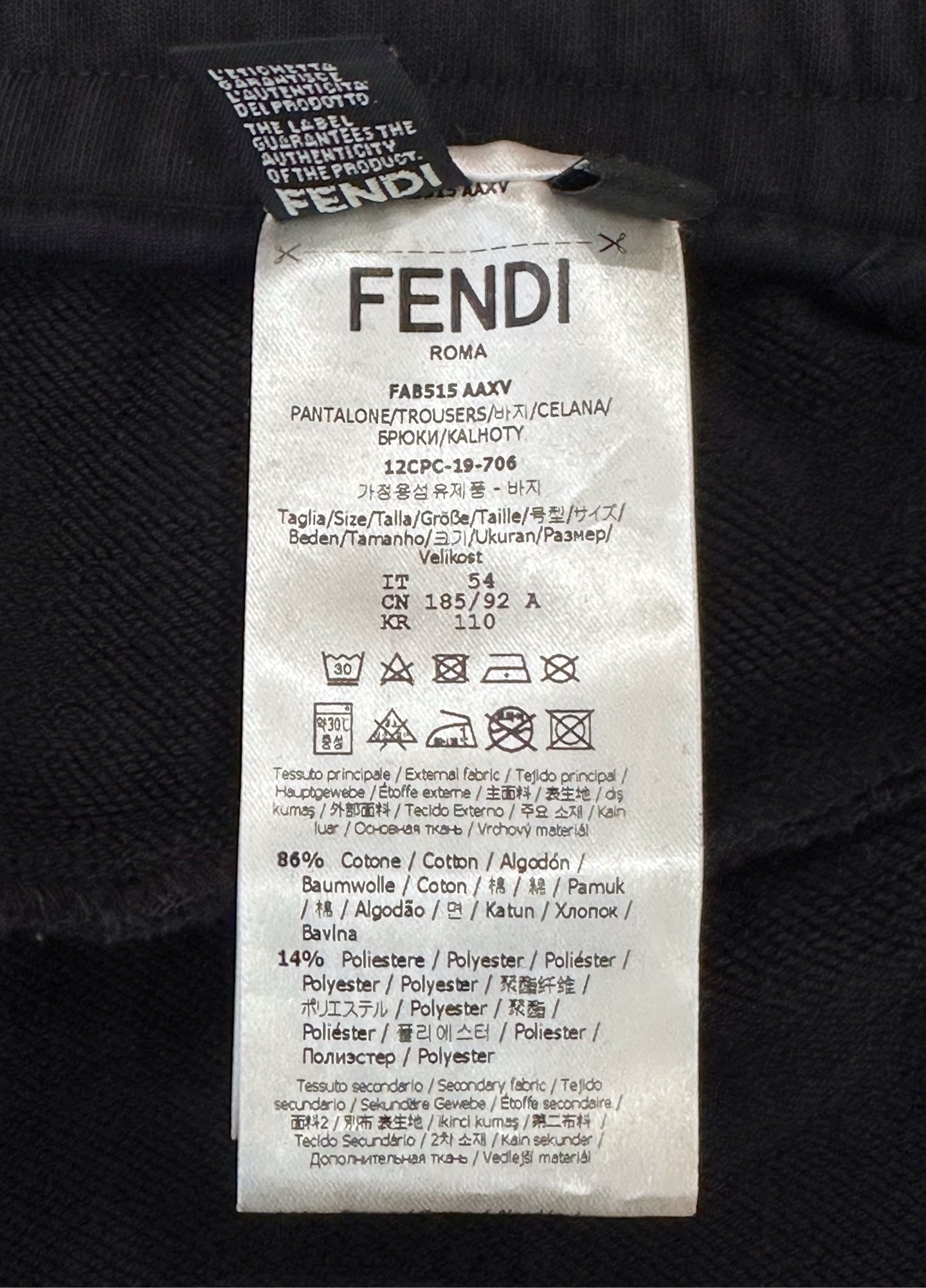 Fendi - Other - Cotton - Black - (54)