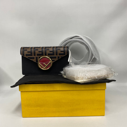 Fendi - Other - Grained leather and coated canvas - Black, Brown, Red with Gold-Tone Hardware - (mini)